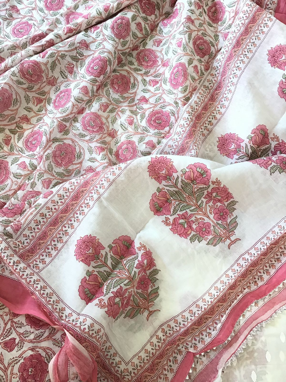 Pure Cotton Printed Suit - Offwhite