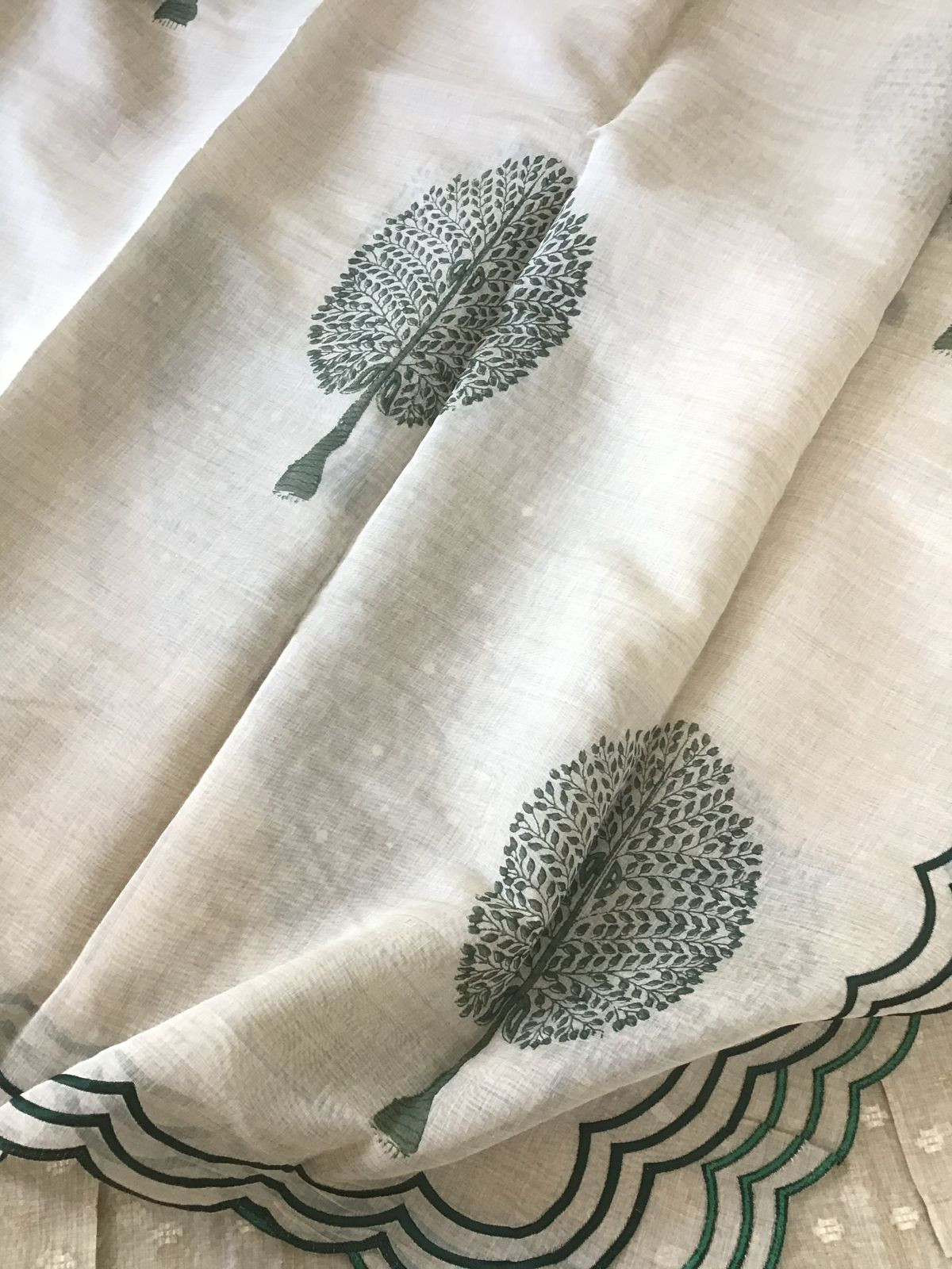 Pure Chanderi Self Weaved Embroidered Semi Stitched Suit - Beige