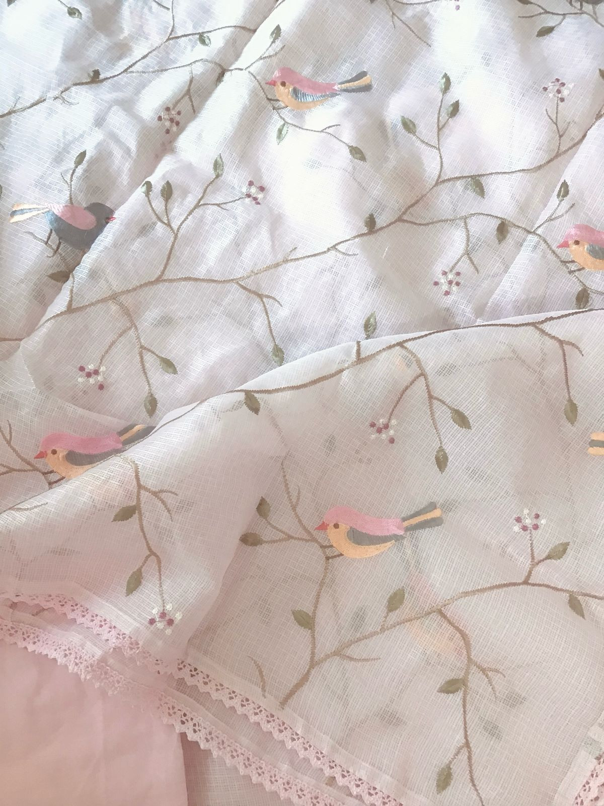 Soft Kota Silk Embroidered Suit - Pink