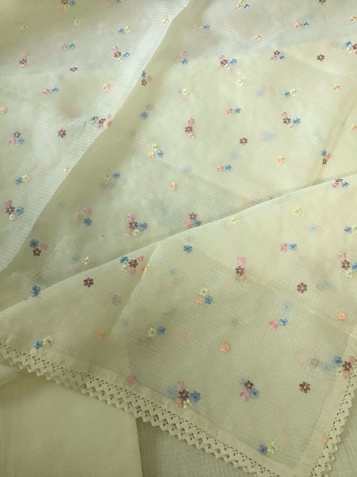 Soft Kota Silk Embroidered Suit - Yellow