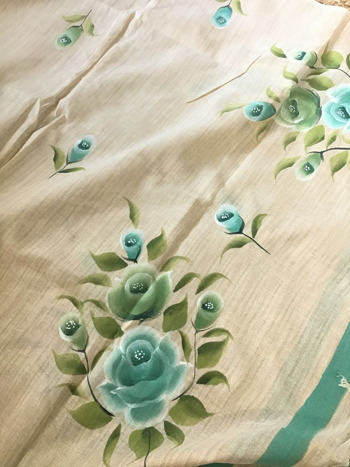 Soft Khadi Cotton Silk Brush Painted Suit - Pherozi