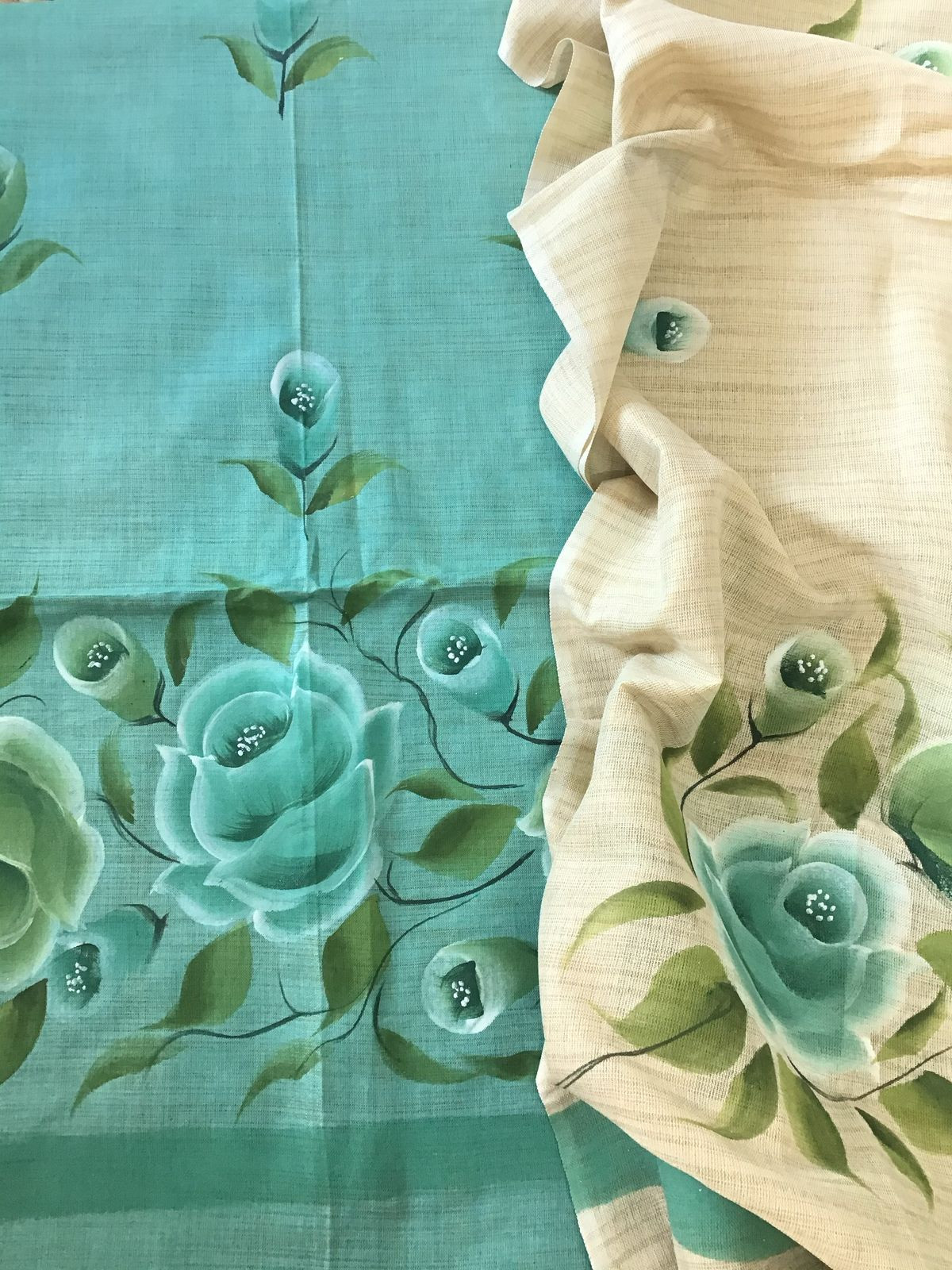 Soft Khadi Cotton Silk Brush Painted Suit - Pherozi