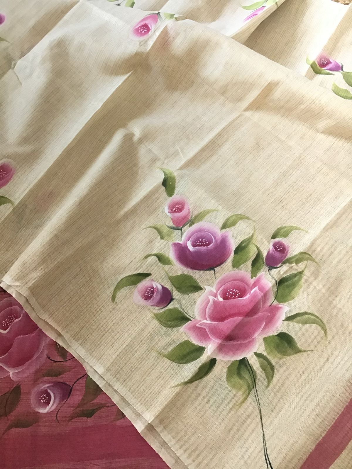 Soft Khadi Cotton Silk Brush Painted Suit - Pink