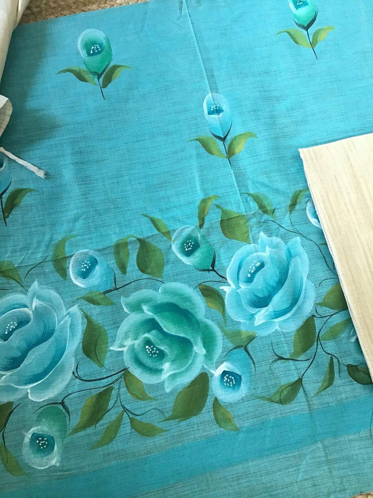 Soft Khadi Cotton Silk Brush Painted Suit - Blue