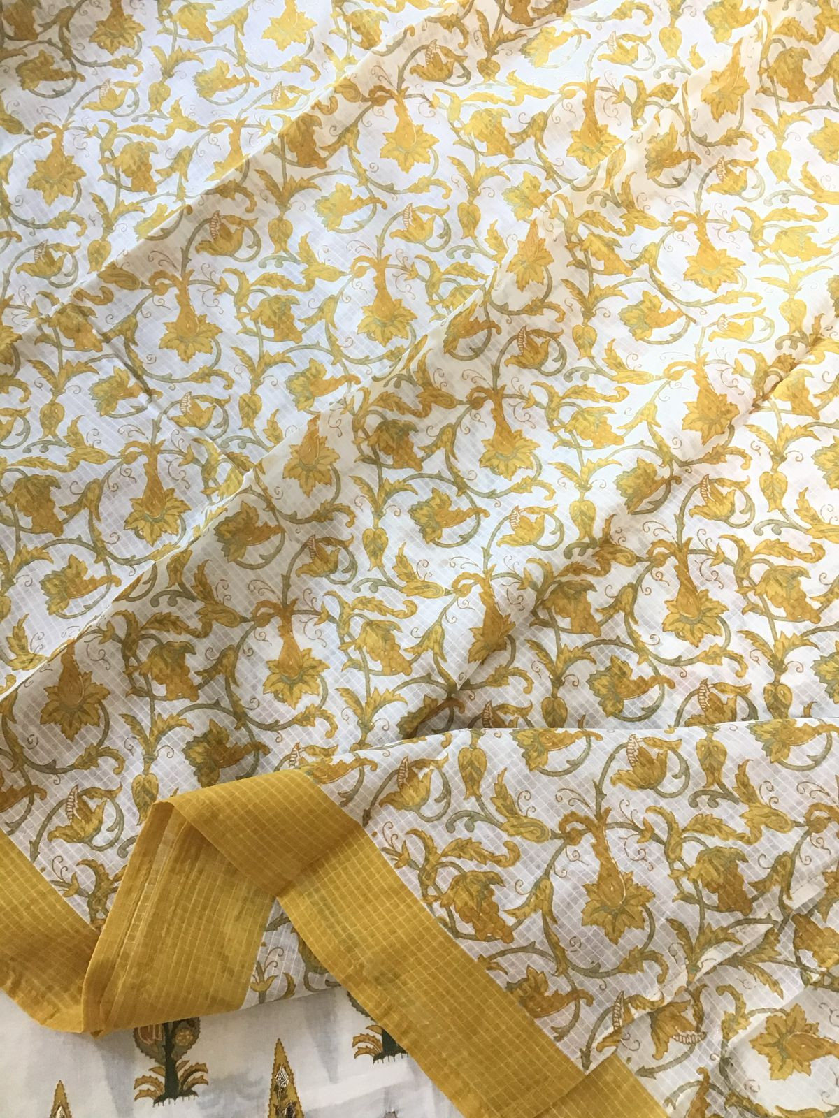 Pure Cotton Printed Embroidered Suit - Offwhite