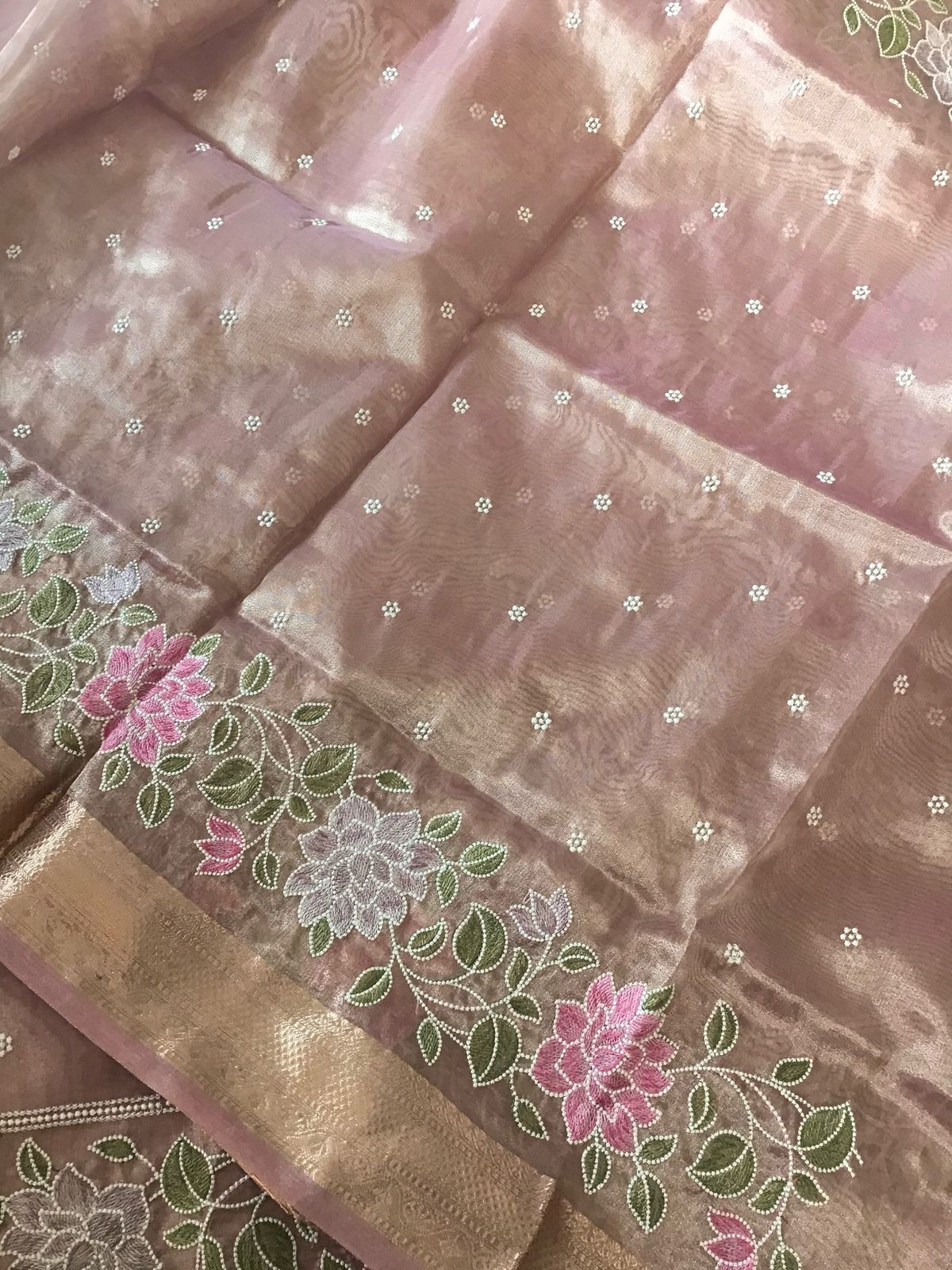 Soft Fine Tissue Organza Embroidered Suit - Lilac