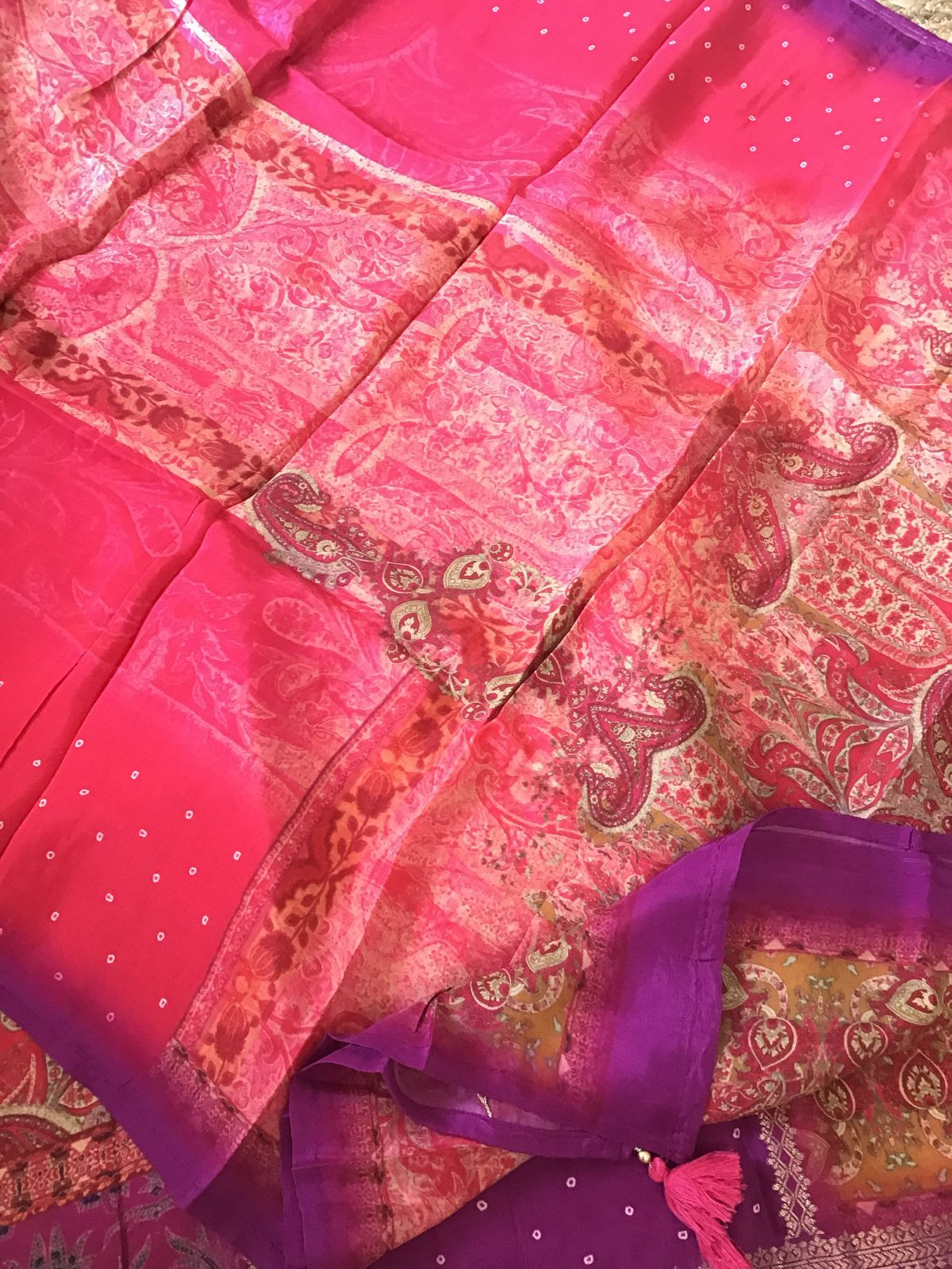 Pure Upada Silk Printed Banarasi Weaved Suit - Pink