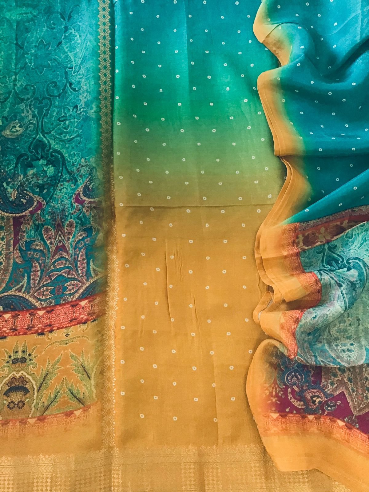 Pure Upada Silk Printed Banarasi Weaved Suit - Blue