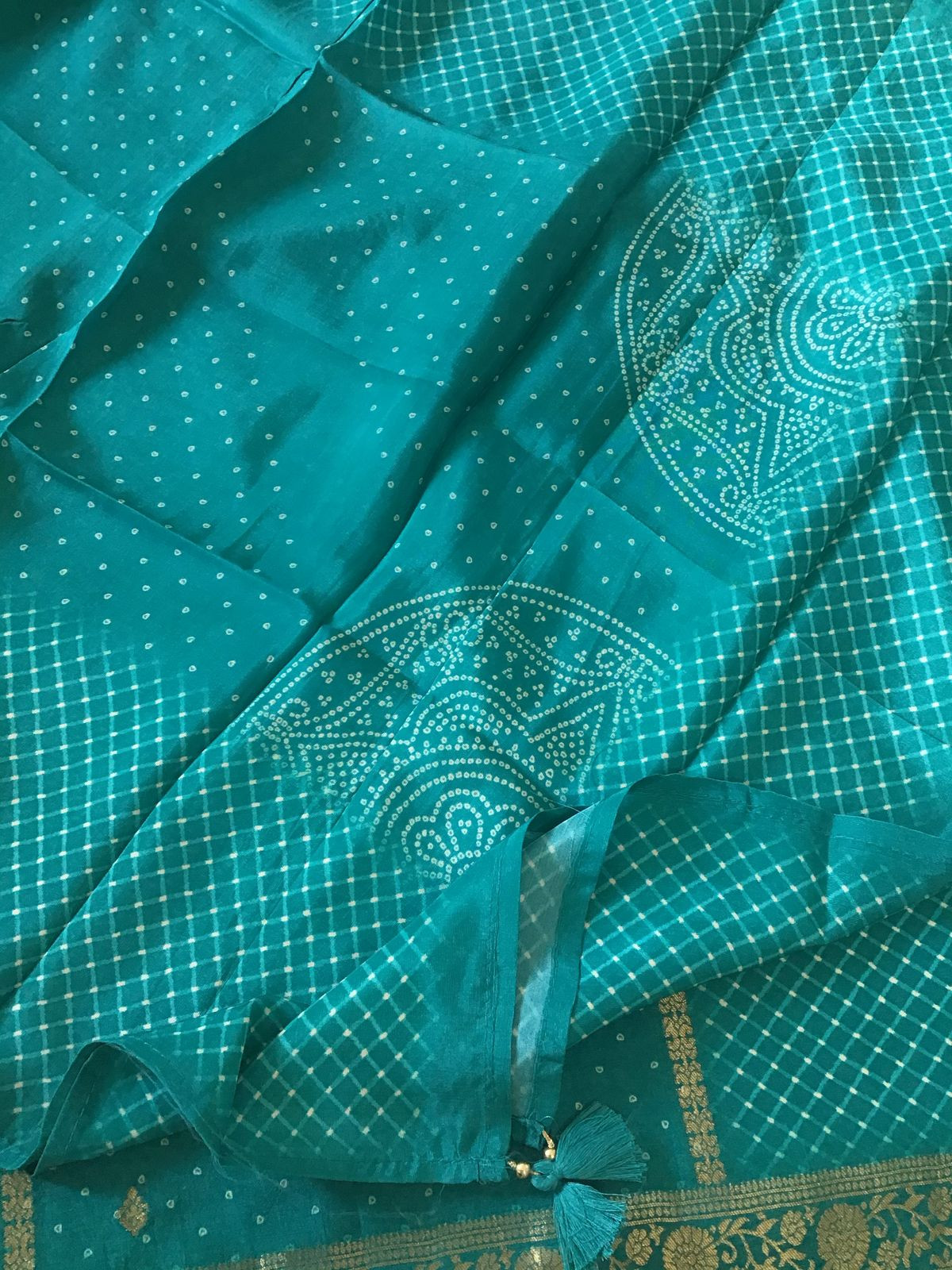 Pure Upada Silk Printed Banarasi Weaved Suit - Blue