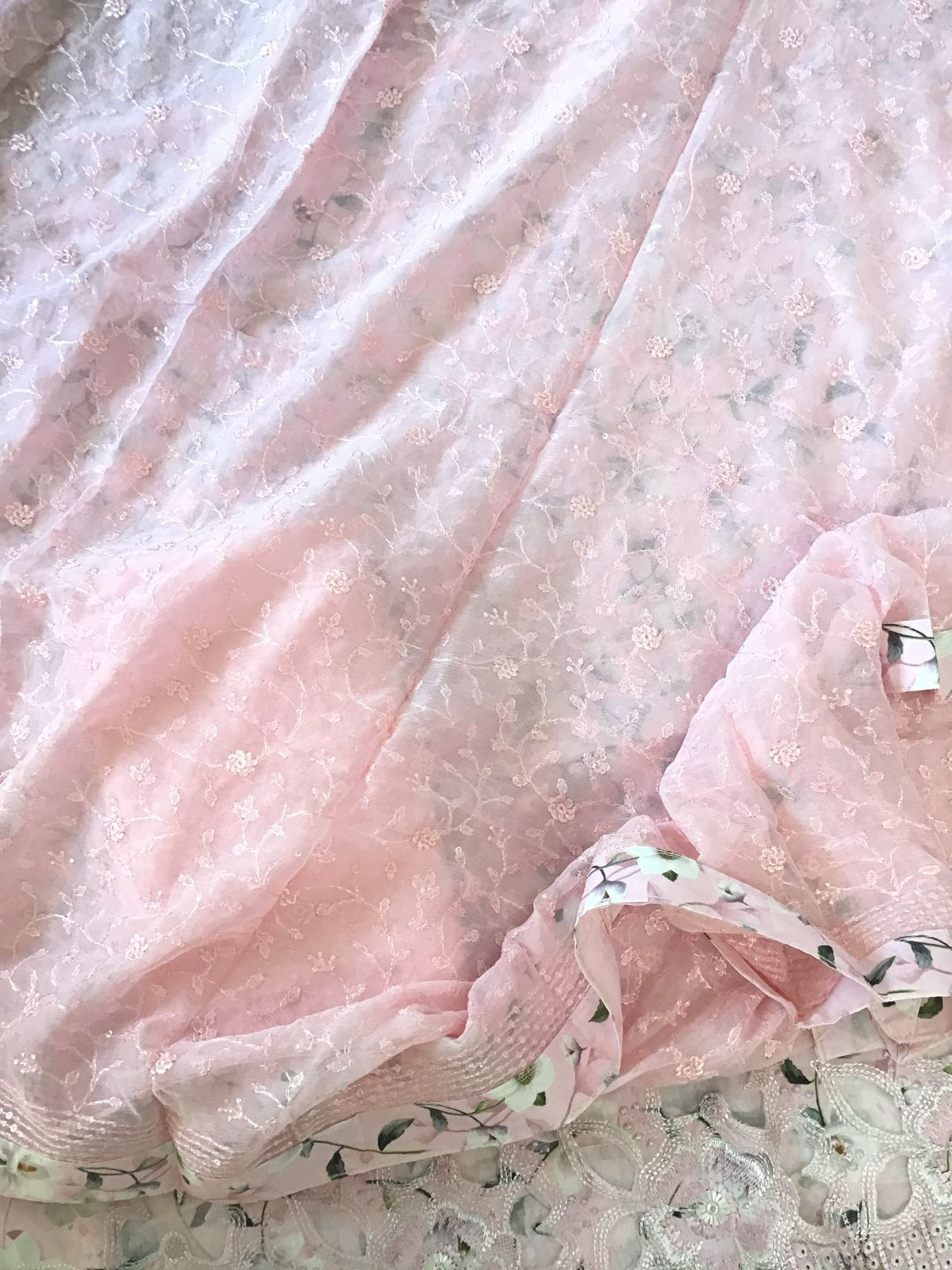 Pure Cotton Printed Embroidered Suit - Pink