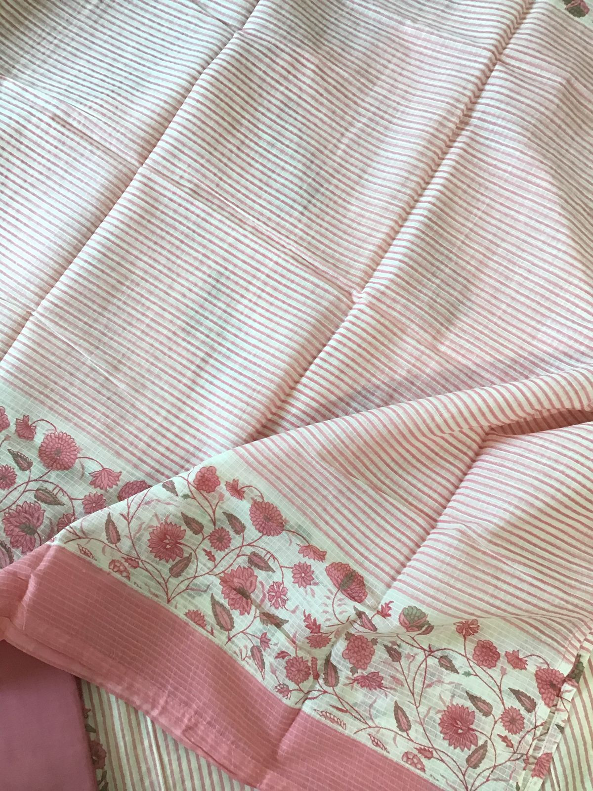 Pure Cotton Printed Embroidered Suit - Pink