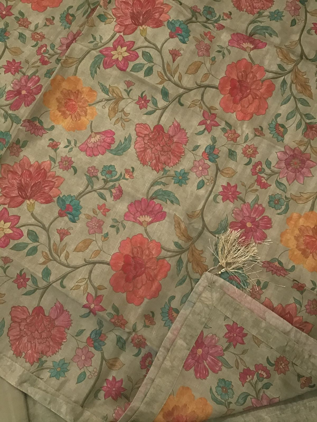 Soft Semi Tussar Silk Printed Embroidered Suit - Green