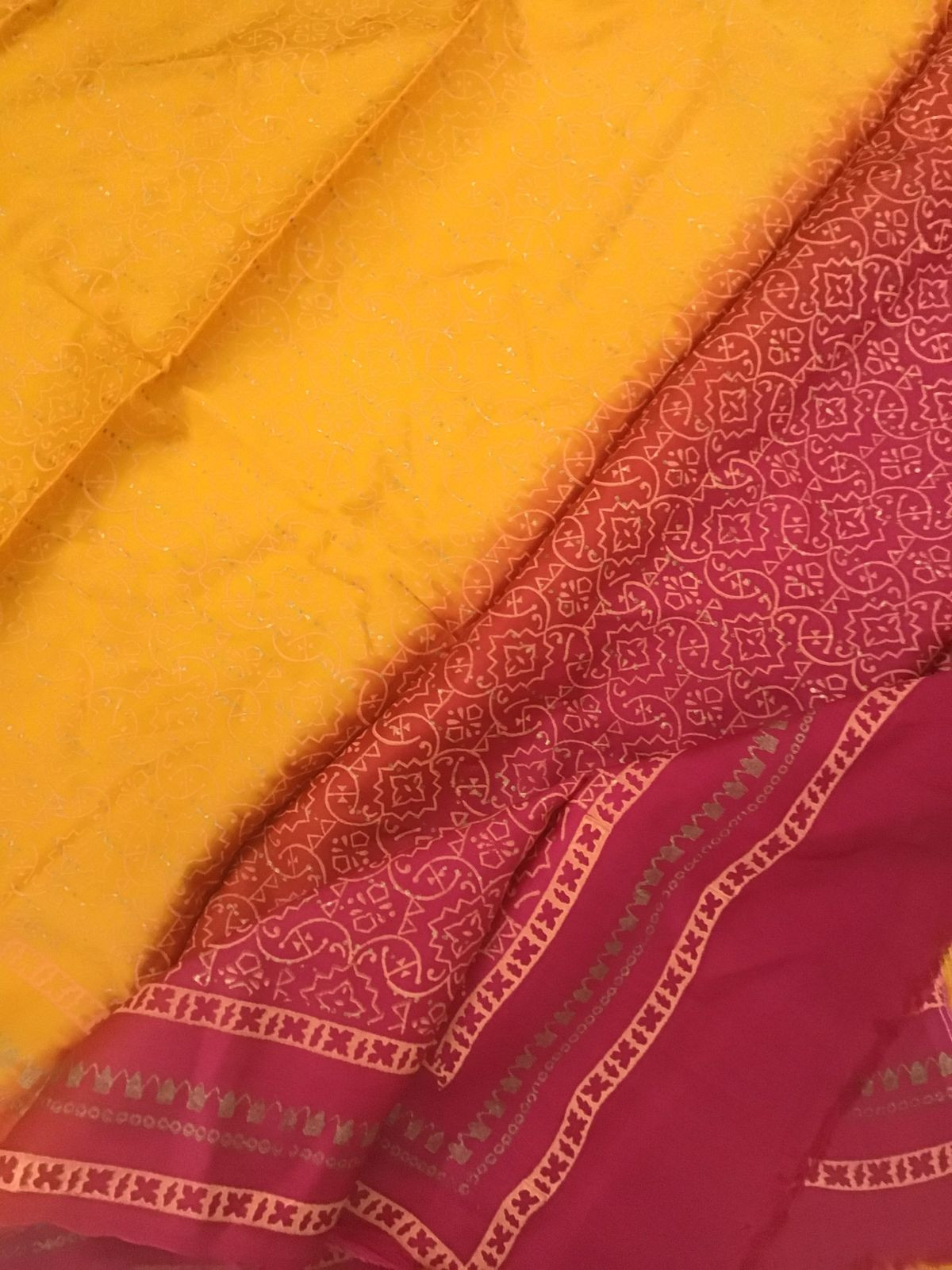 Pure Cotton Silk Printed Suit - Yellow