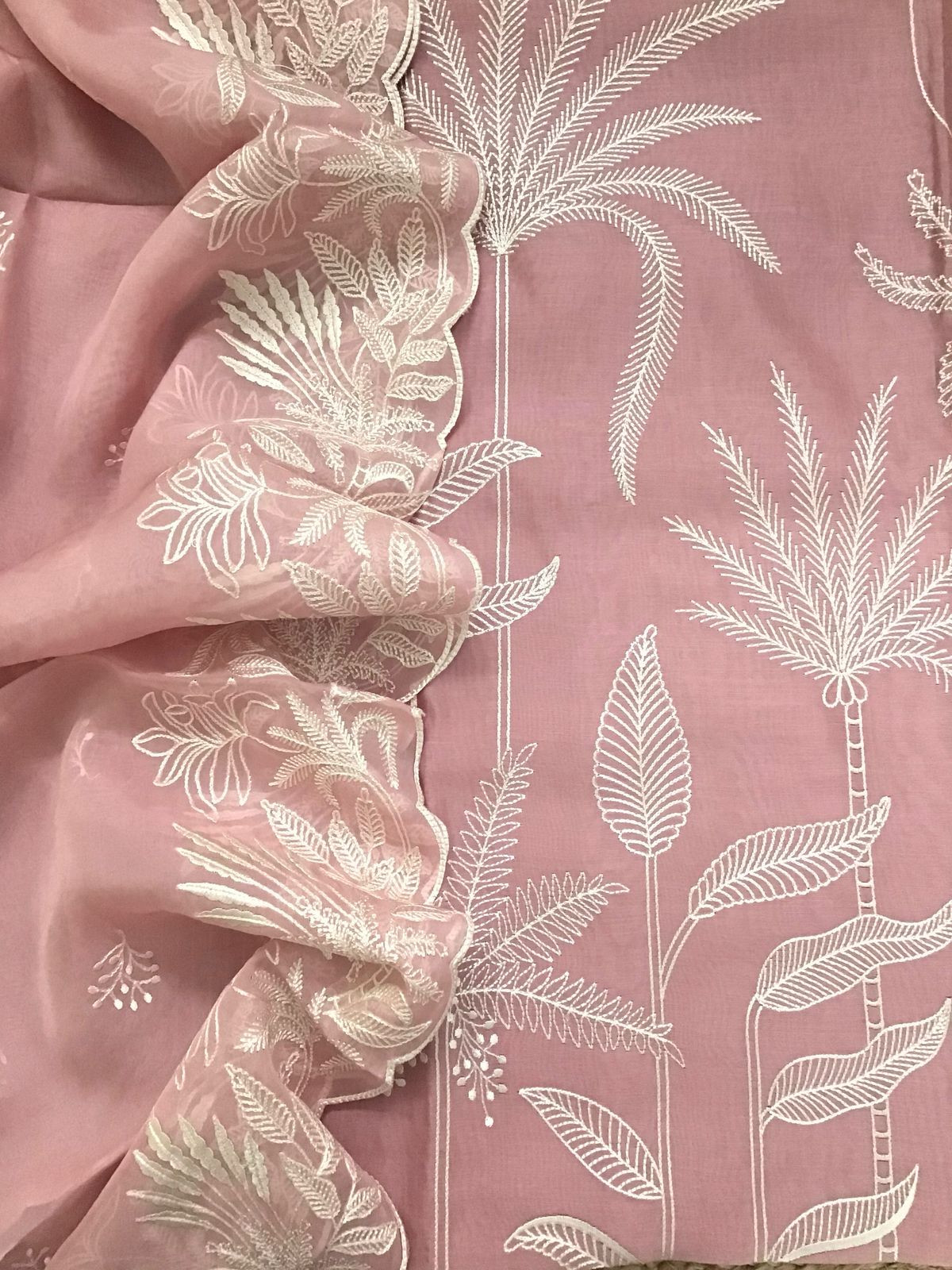 Pure Chanderi Embroidered Suit - Pink