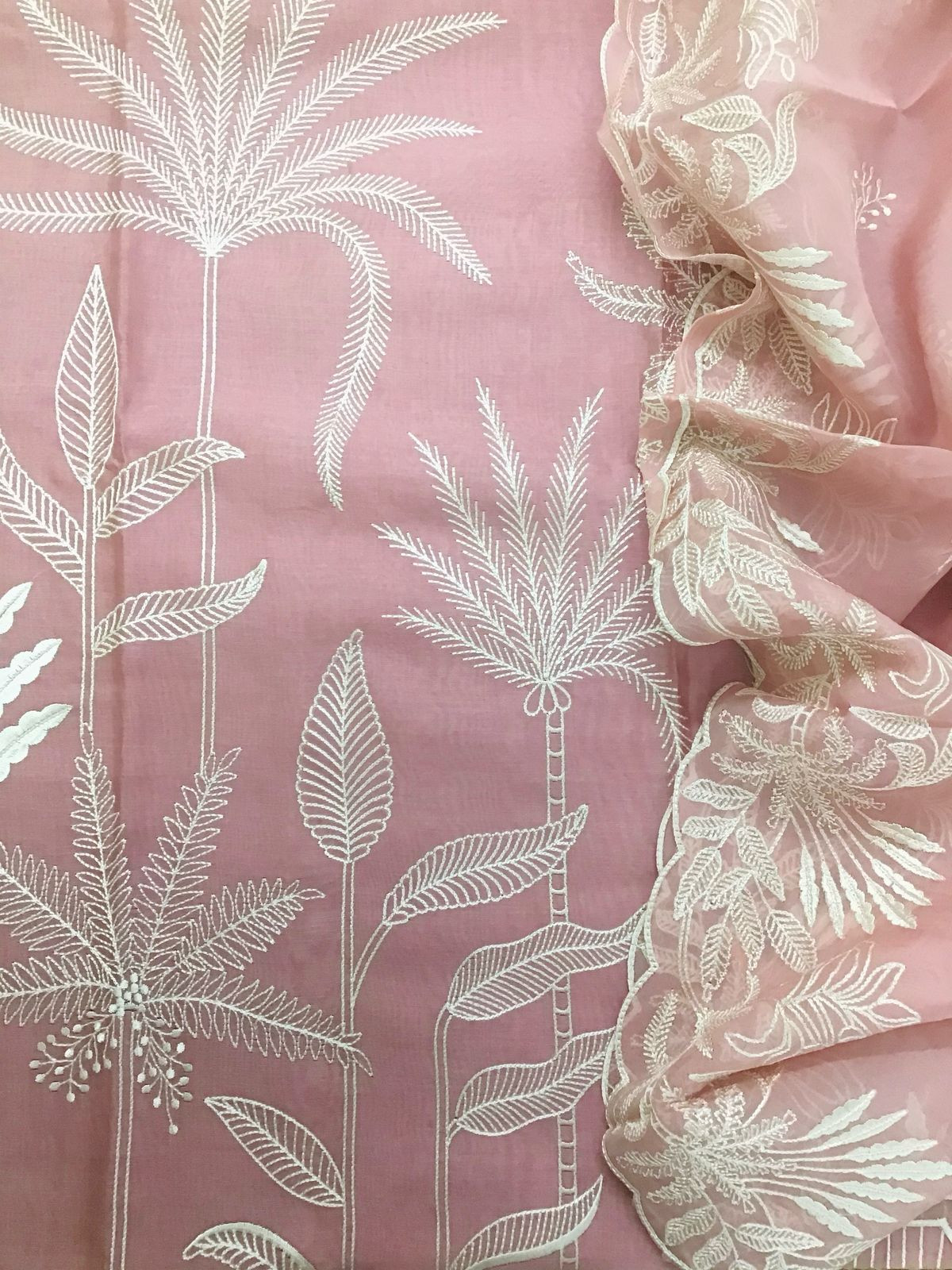 Pure Chanderi Embroidered Suit - Pink