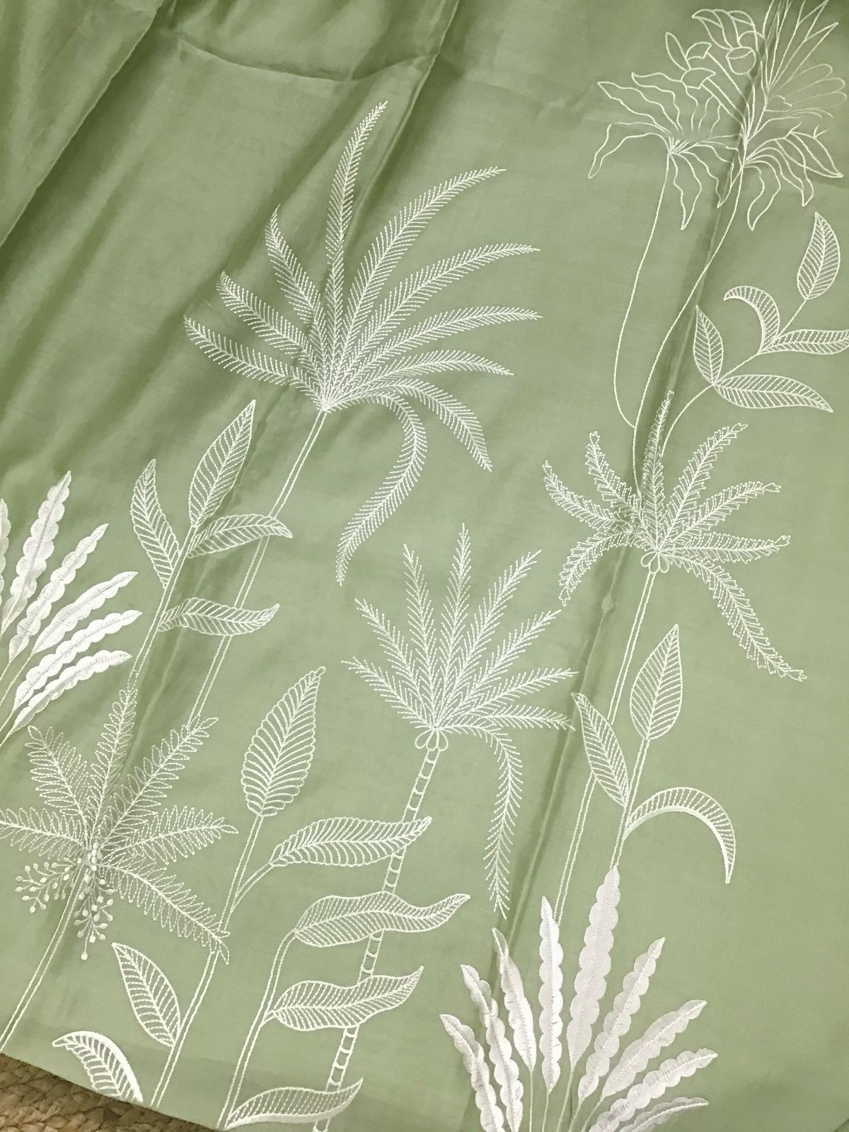 Pure Chanderi Embroidered Suit - Green