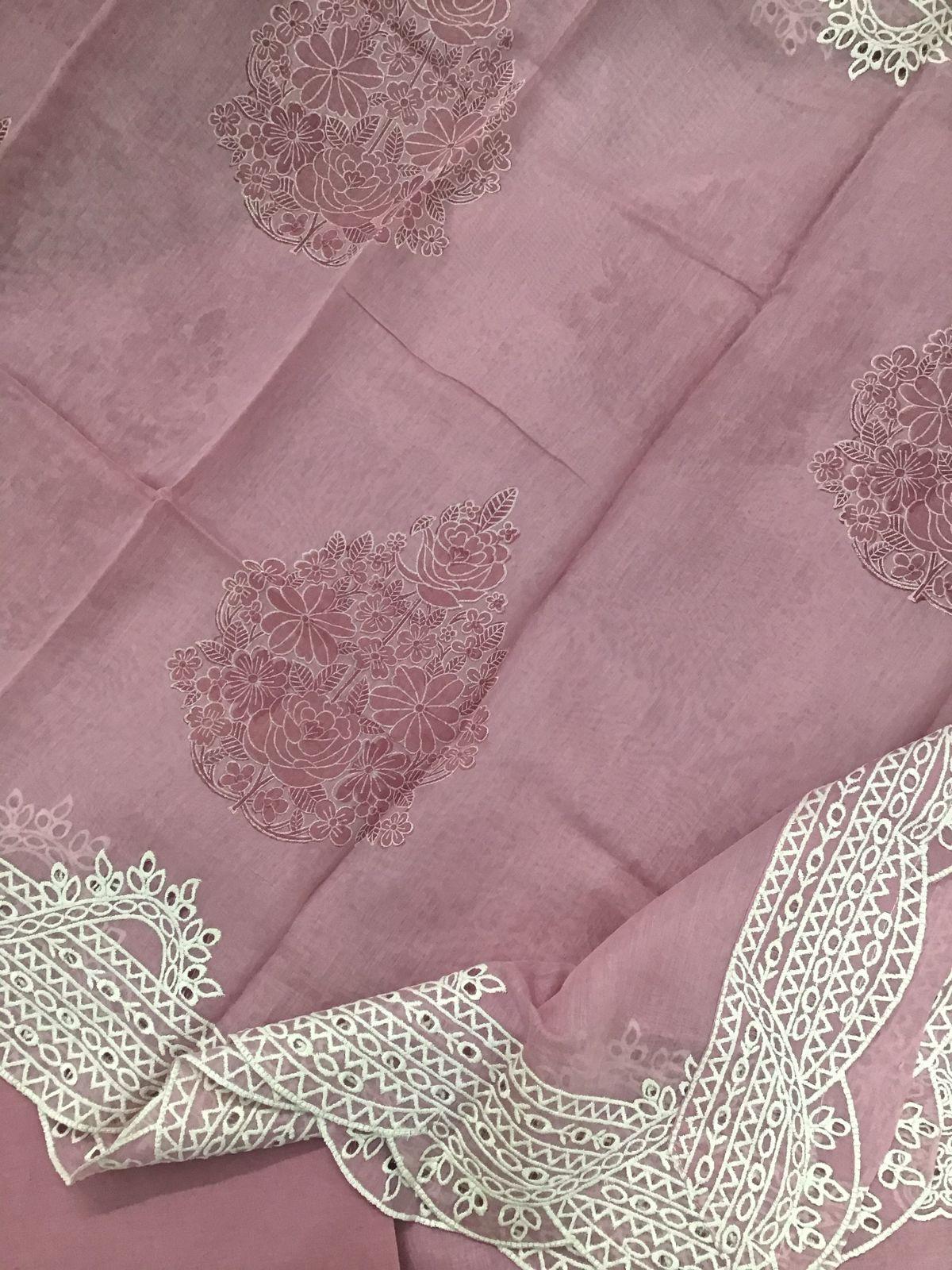 Pure Chanderi Embroidered Suit - Pink