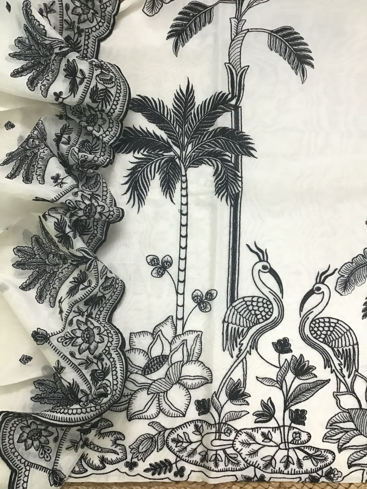 Pure Chanderi Embroidered Suit - Off White