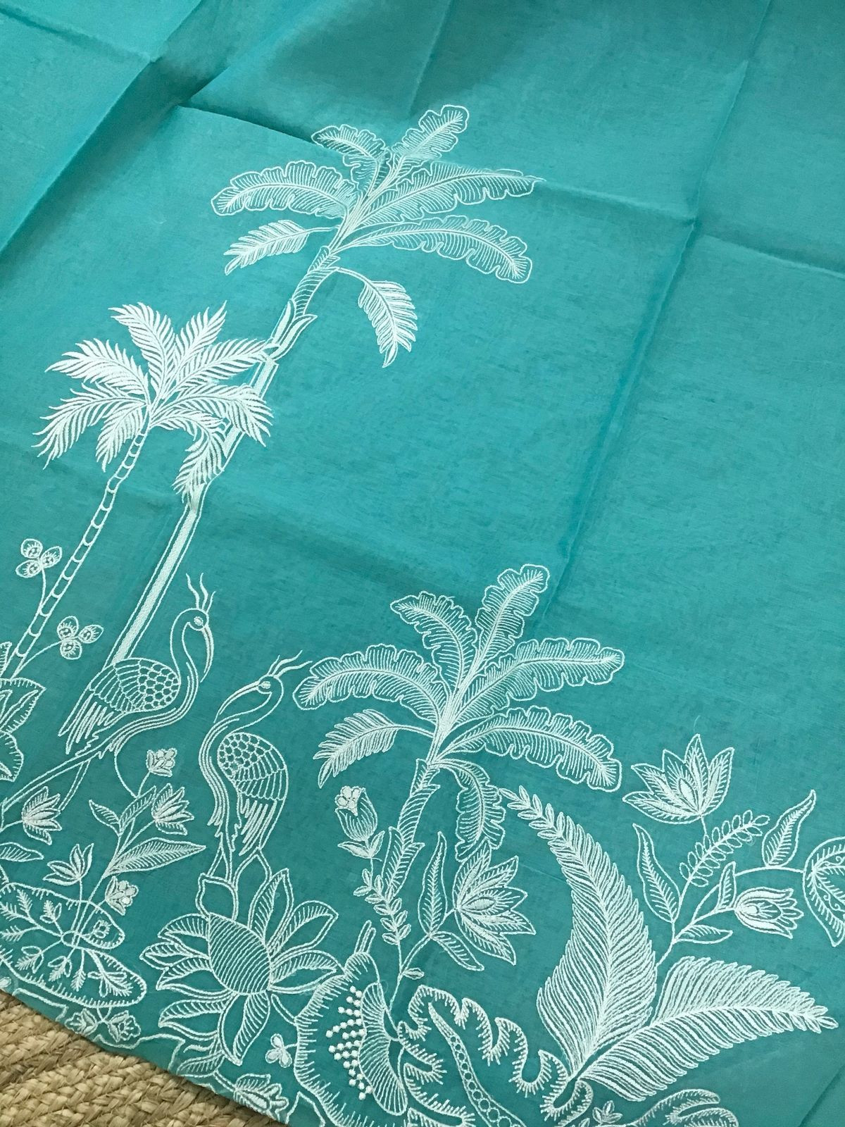 Pure Chanderi Embroidered Suit - Blue