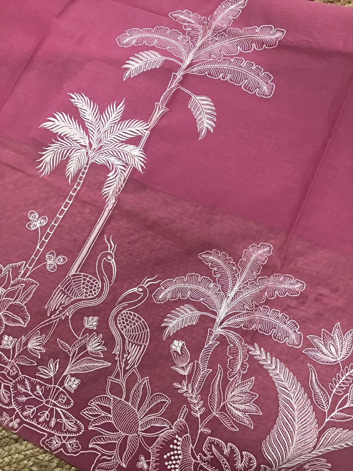 Pure Chanderi Embroidered Suit - Pink