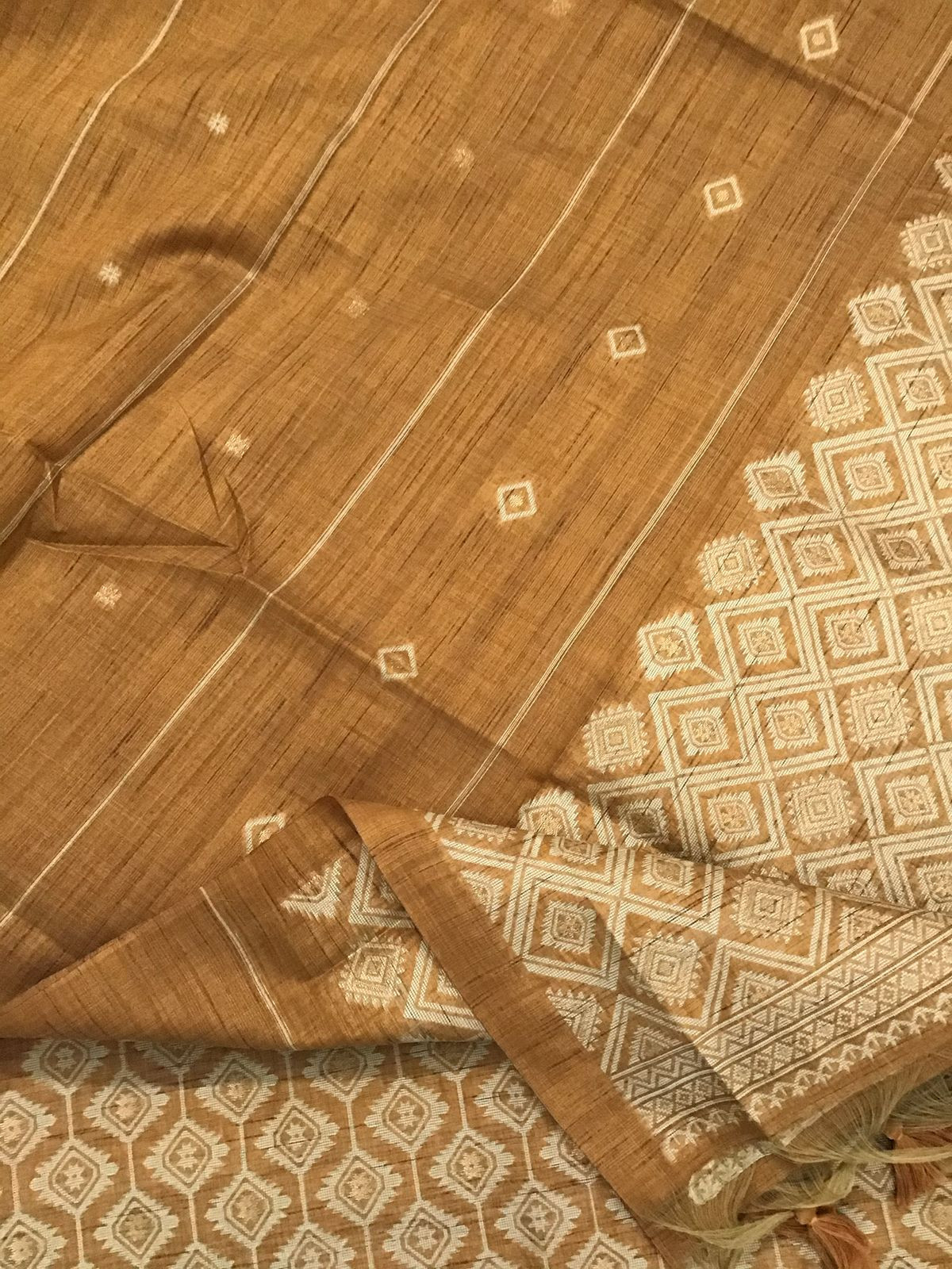 Soft Khadi Chanderi Jamdani Weaved Suit - Goldenish Yellow