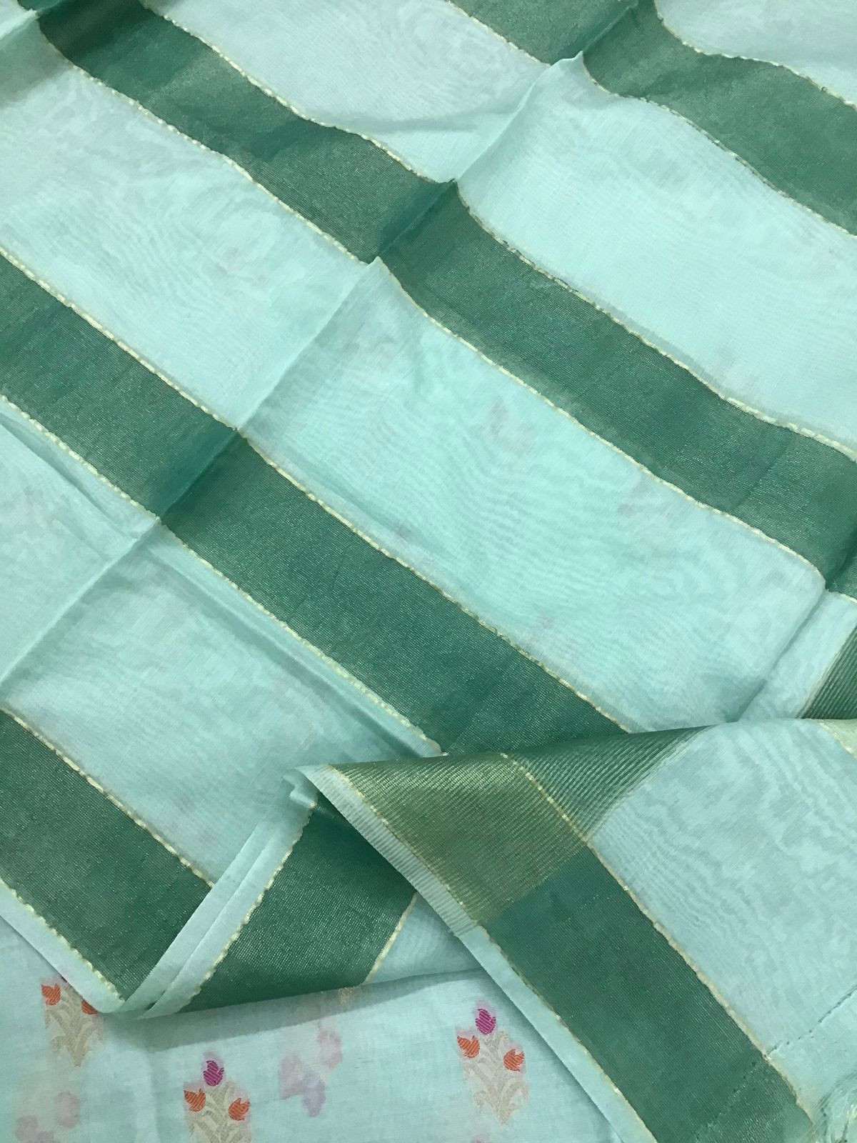 Soft Chanderi Banarasi Weaved Suit - Sea Green