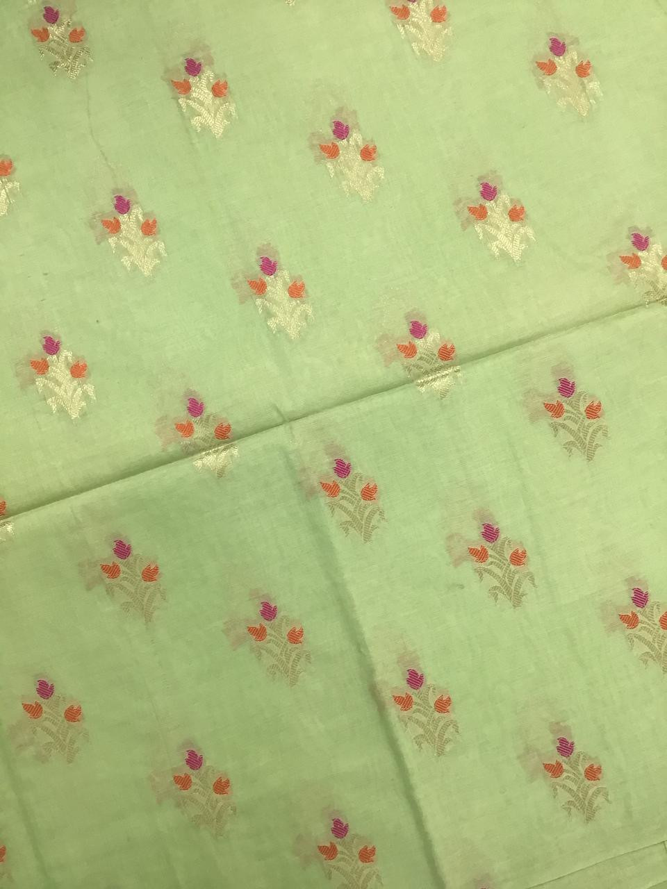 Soft Chanderi Banarasi Weaved Suit - Green