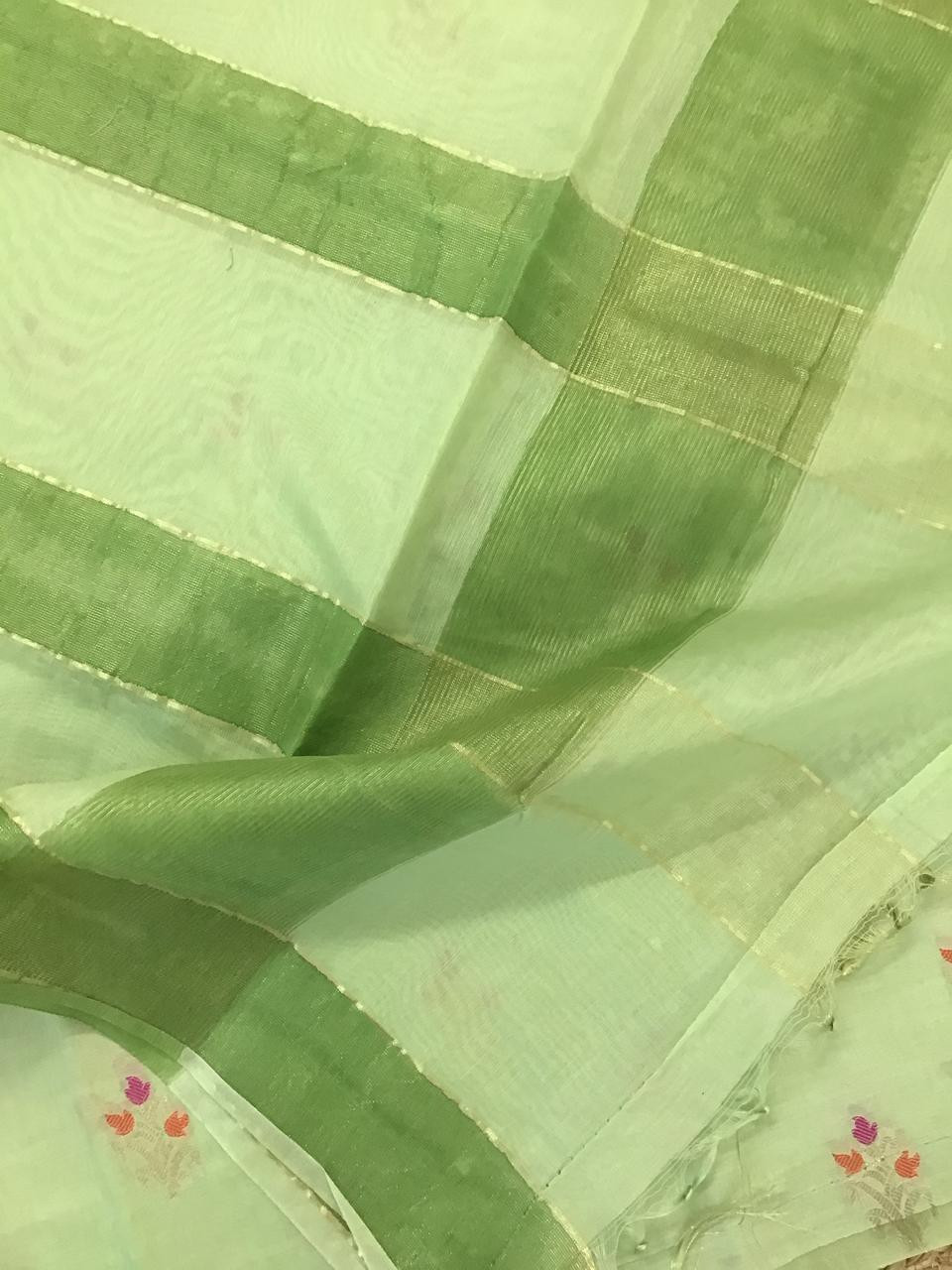 Soft Chanderi Banarasi Weaved Suit - Green