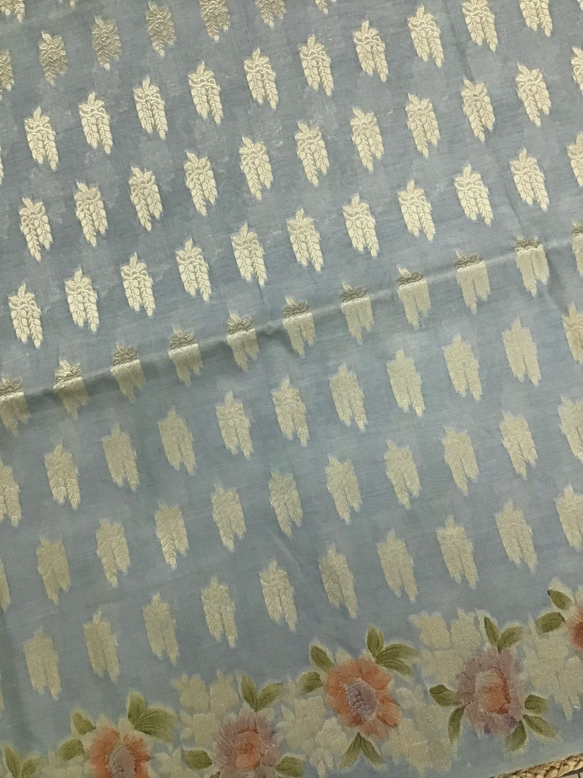 Soft Chanderi Banarasi Weaved Suit - Grey