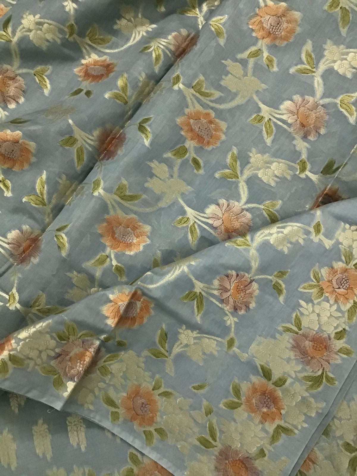 Soft Chanderi Banarasi Weaved Suit - Grey