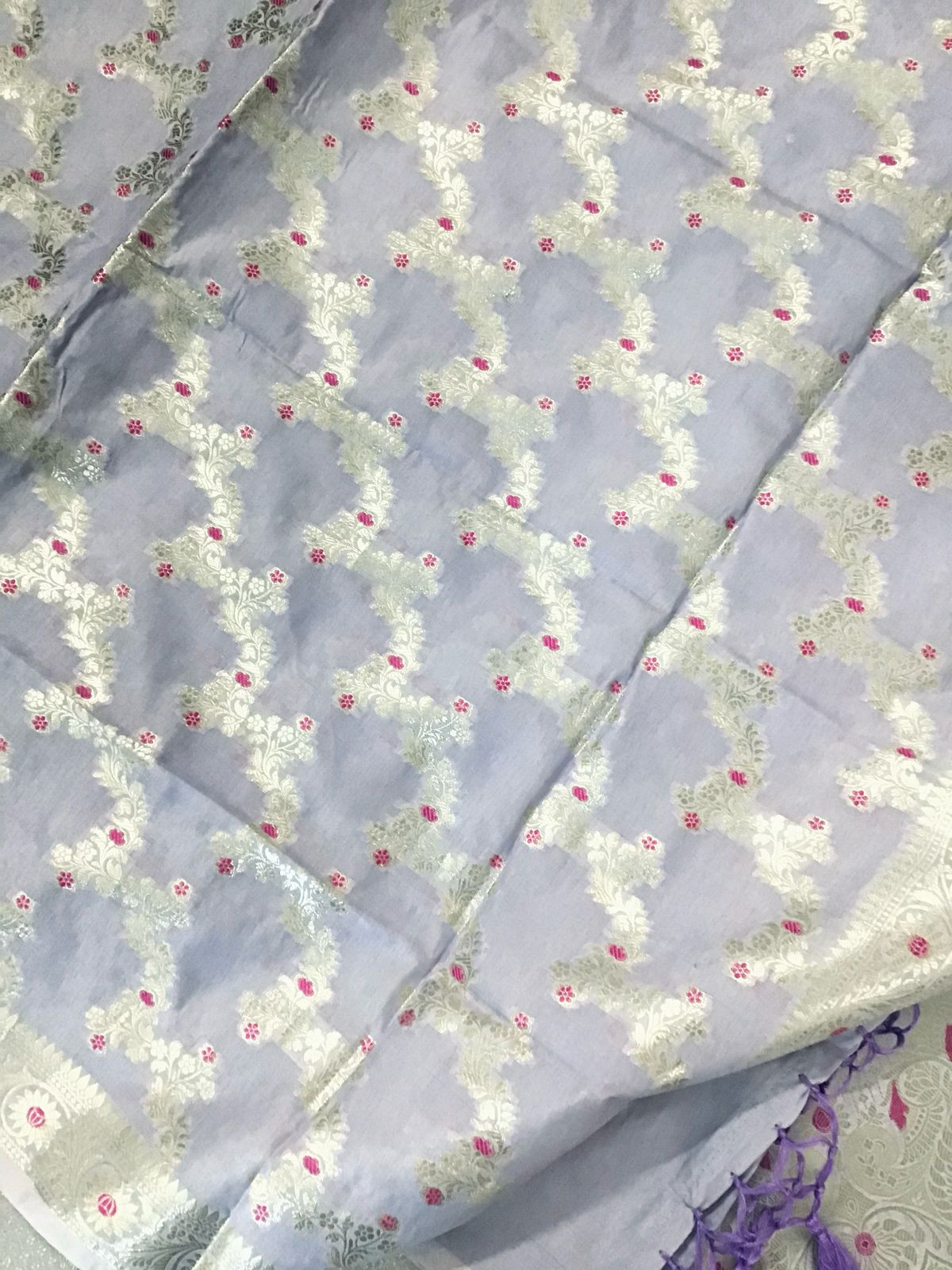 Soft Chanderi Banarasi Weaved Suit - Lavender