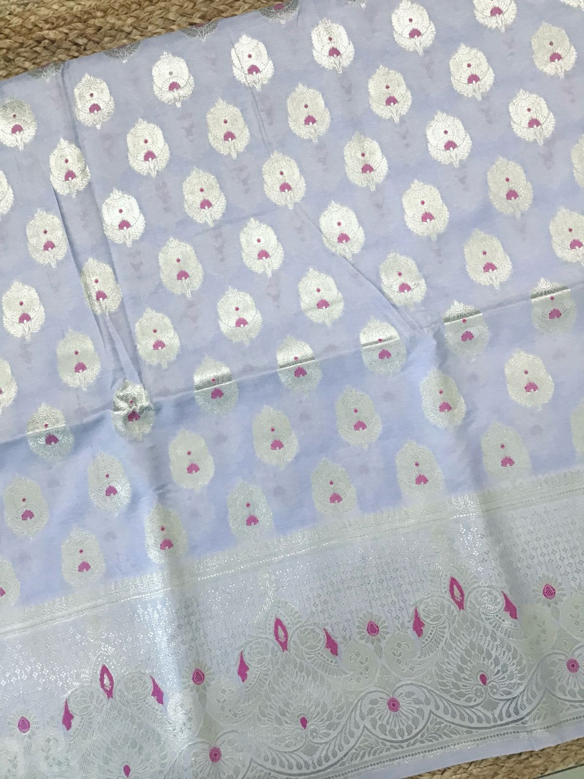 Soft Chanderi Banarasi Weaved Suit - Lavender