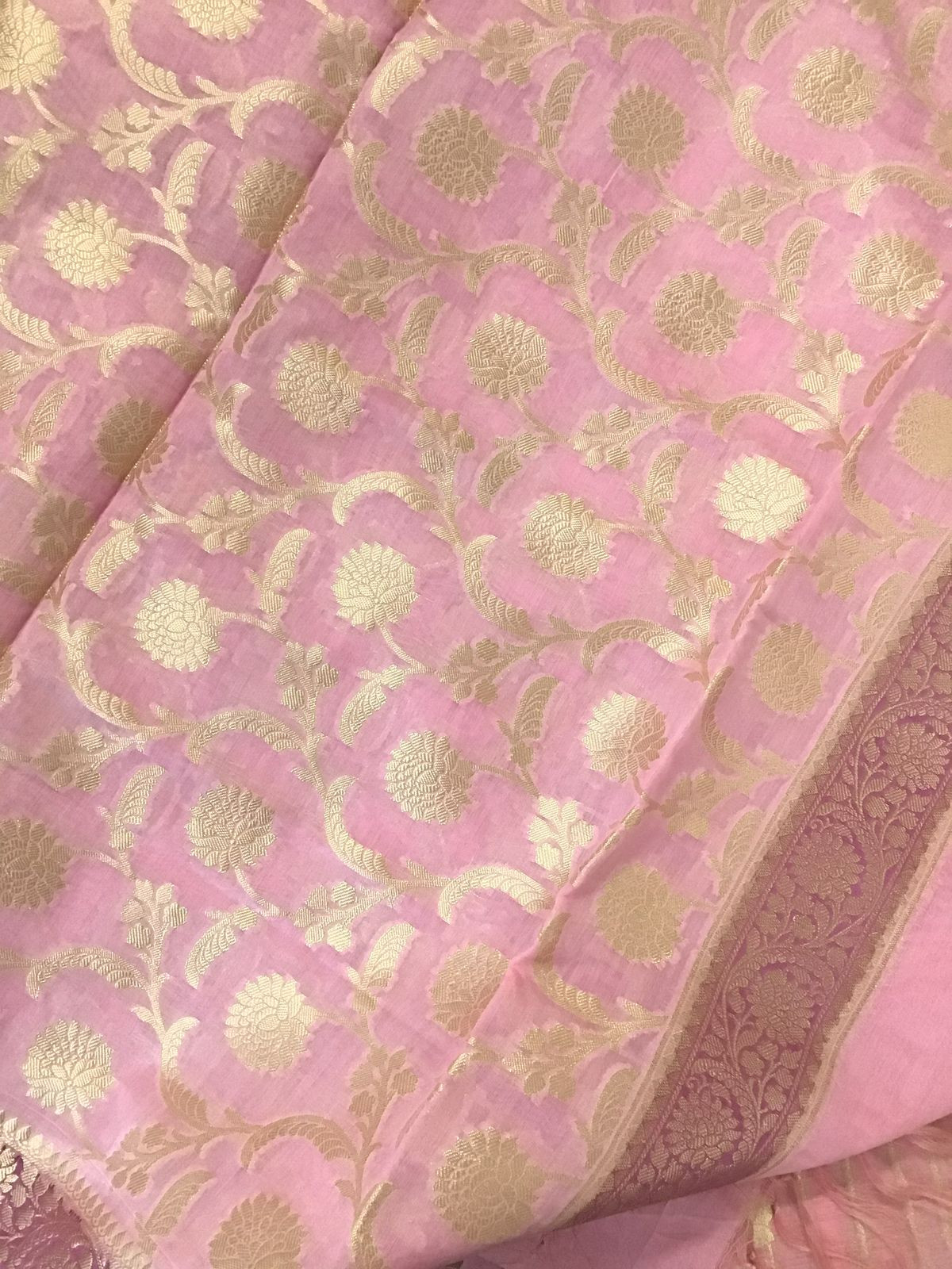 Soft Chanderi Banarasi Weaved Suit - Pink