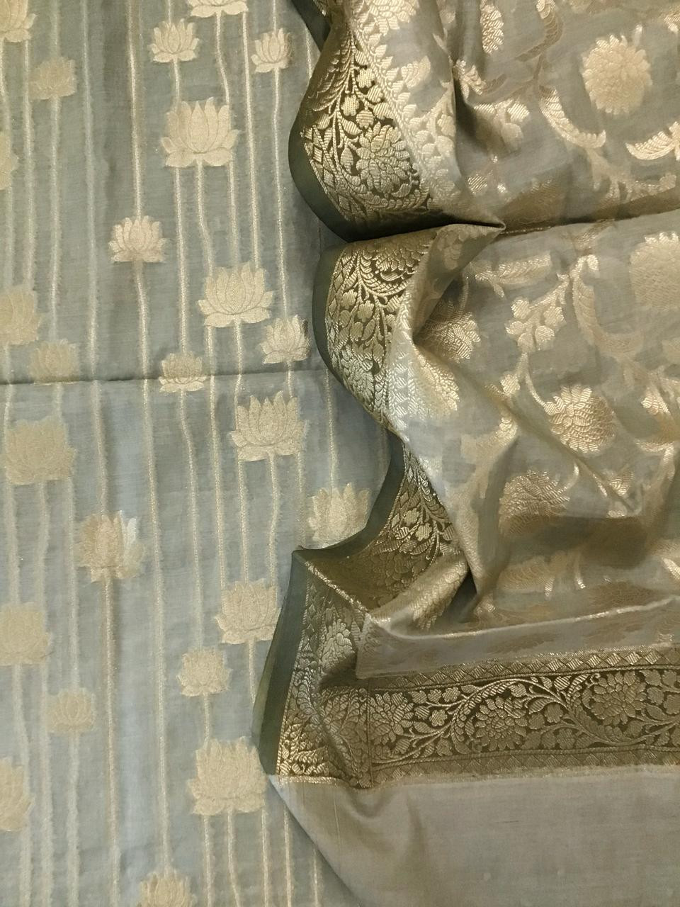 Soft Chanderi Banarasi Weaved Suit - Beige