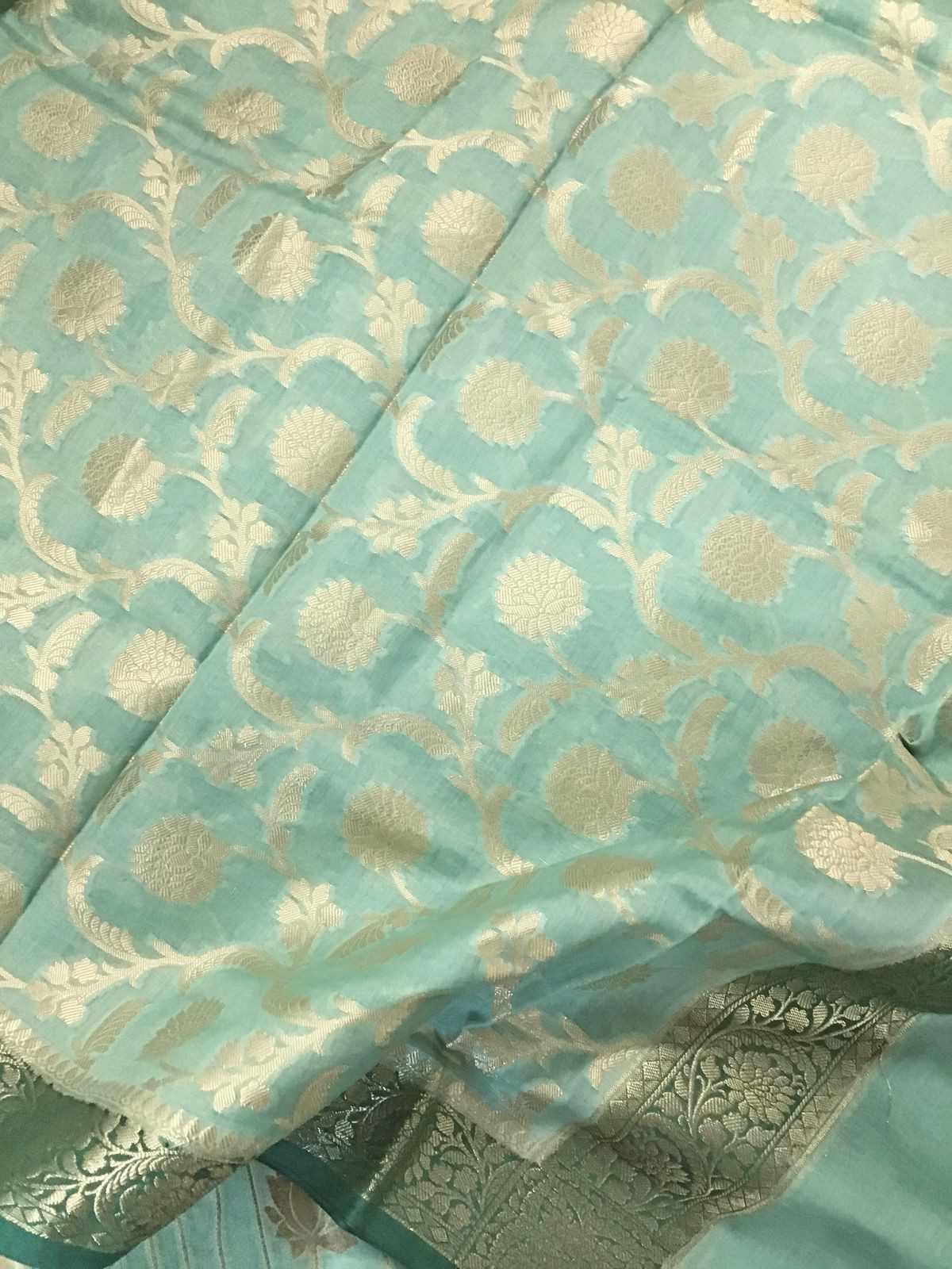 Soft Chanderi Banarasi Weaved Suit - Green