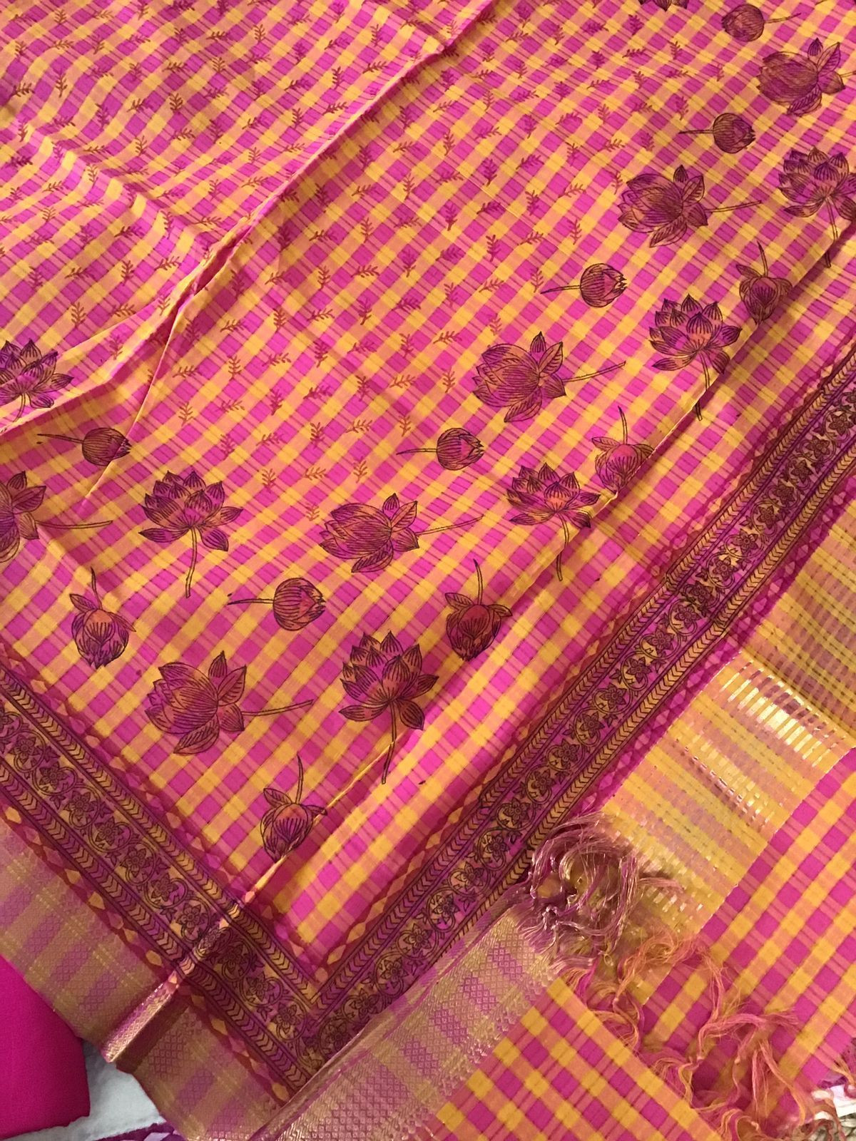 Pure Cotton Self Embroidered Printed Suit - Off White