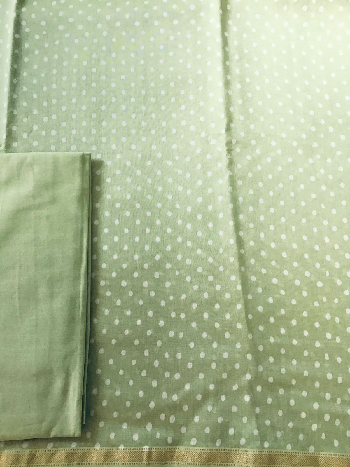 Pure Maheshwari Printed Suit - Green