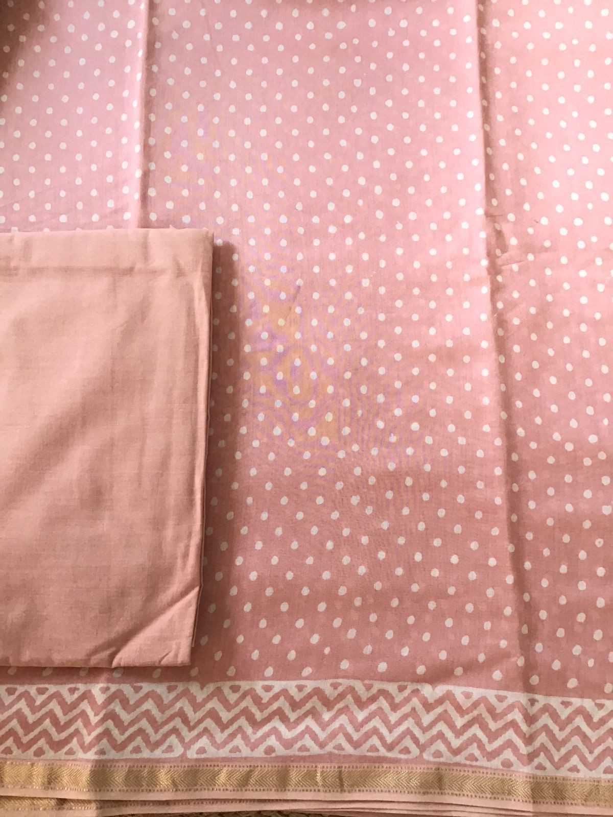 Pure Maheshwari Printed Suit - Pink