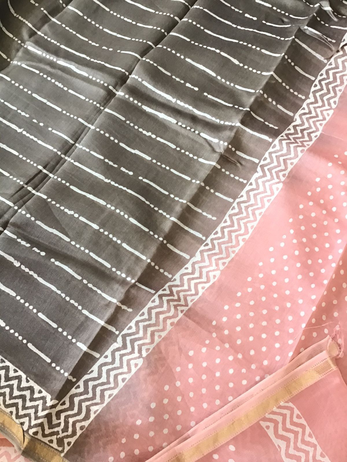 Pure Maheshwari Printed Suit - Pink