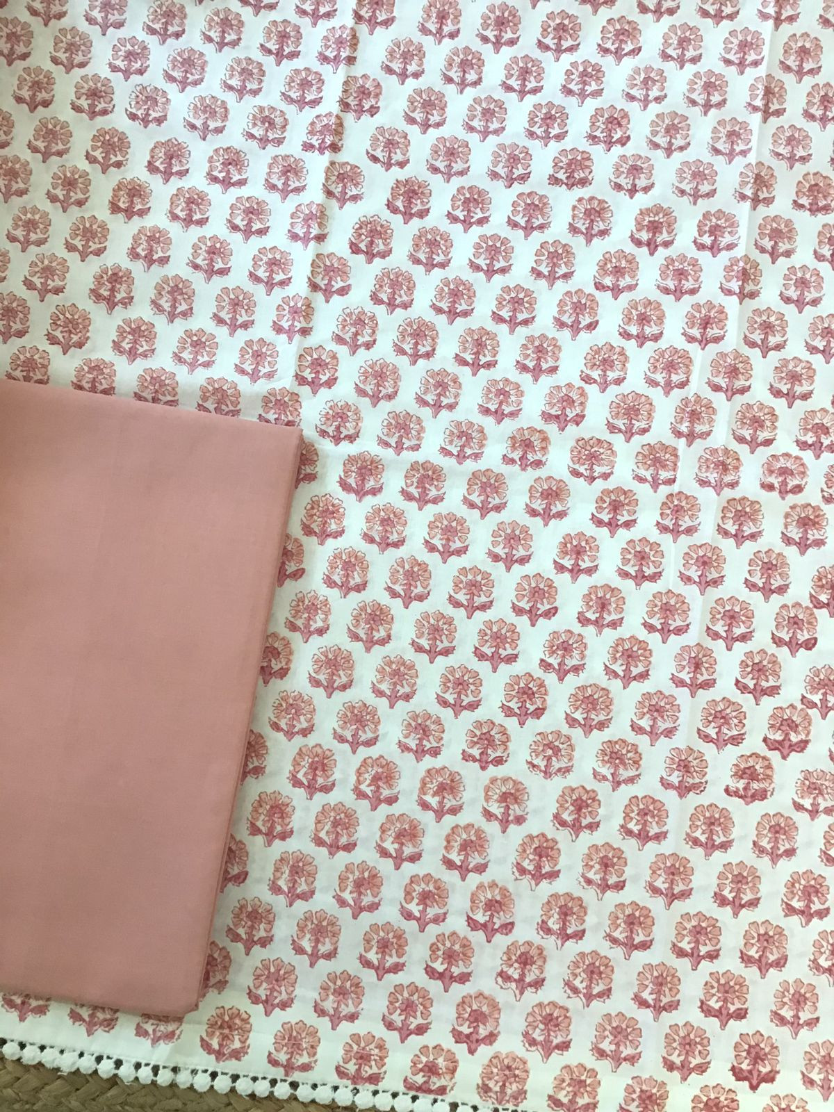 Pure Cotton Printed Suit - Off White