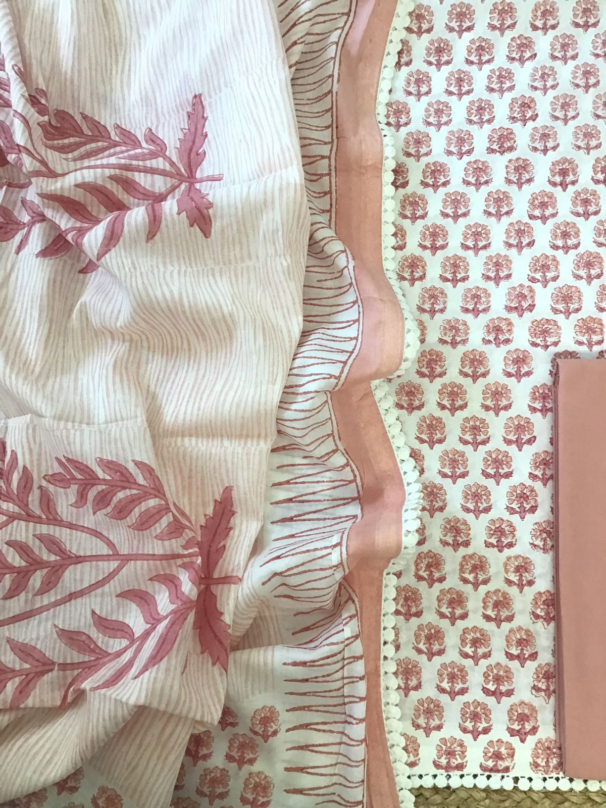 Pure Cotton Printed Suit - Off White