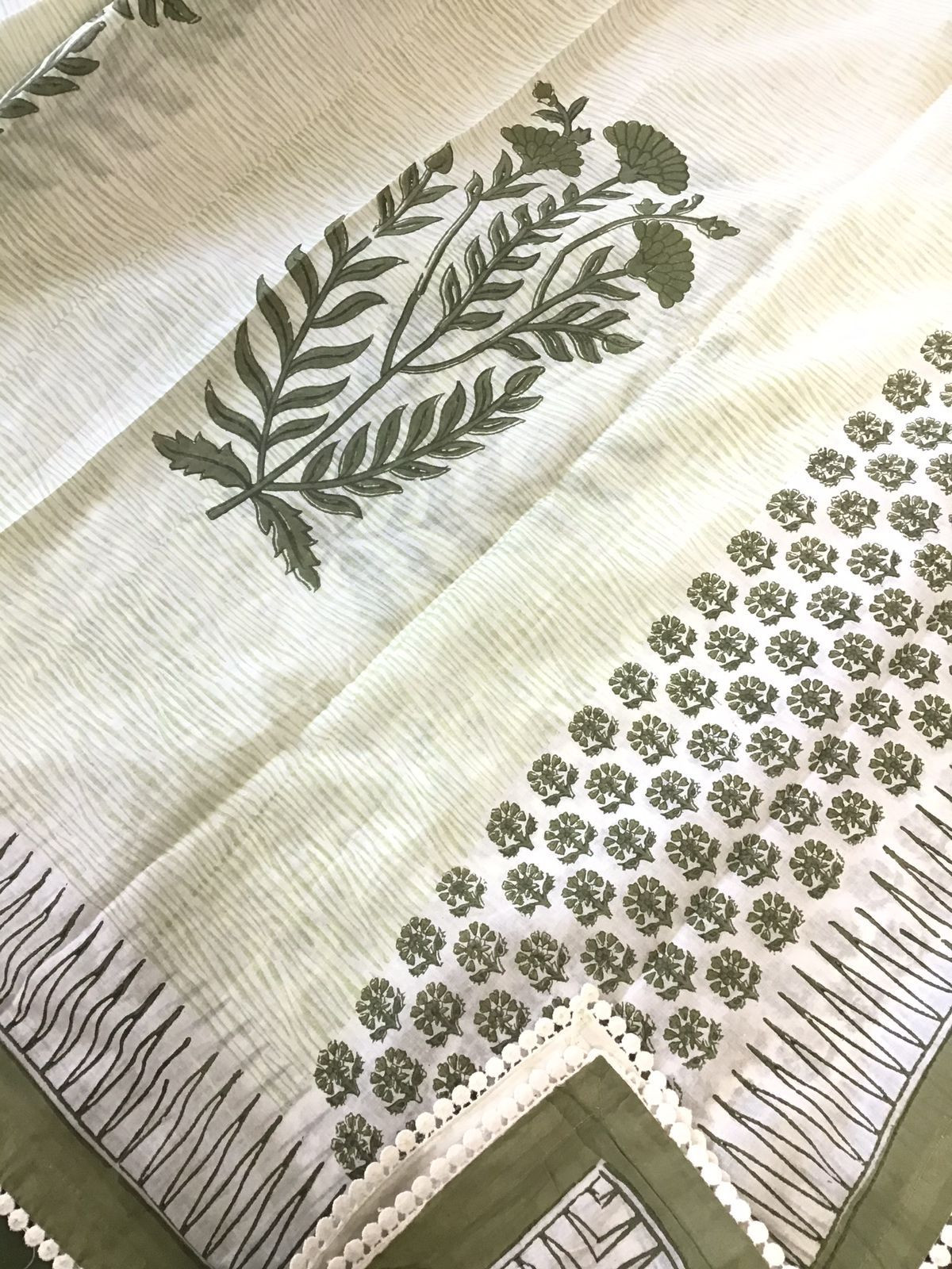 Pure Cotton Printed Suit - Off White