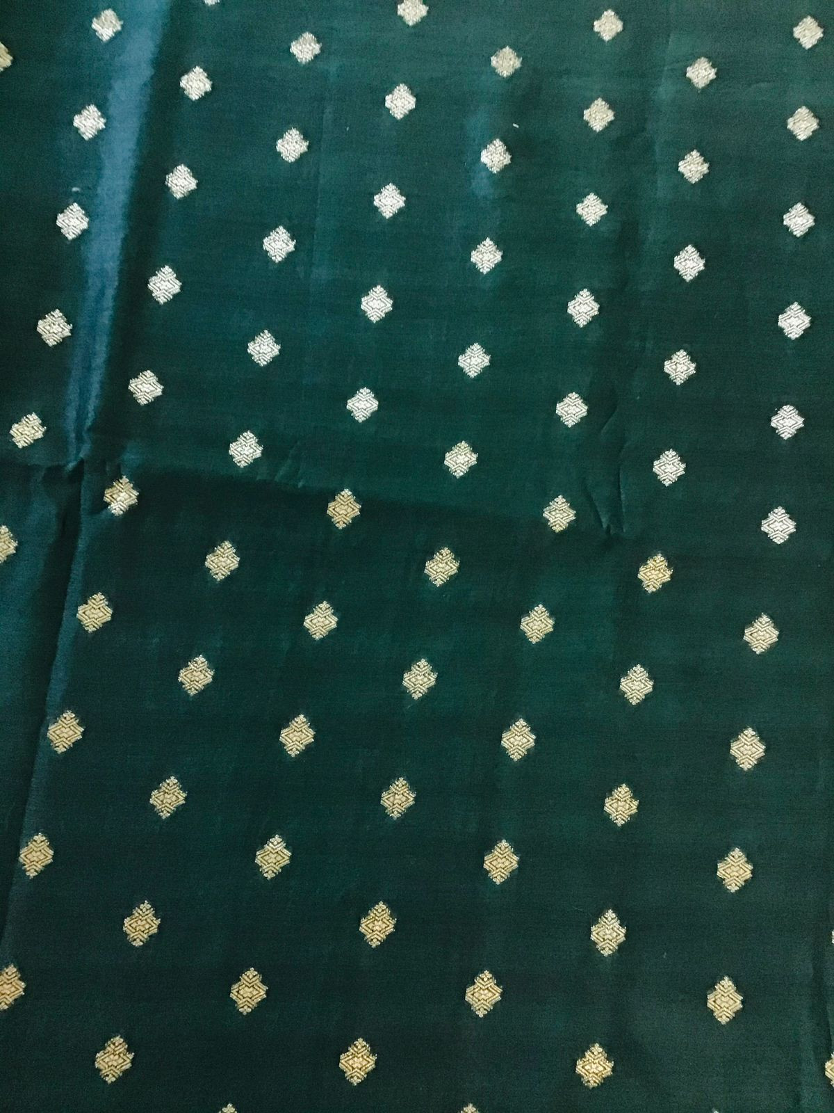 Pure Chanderi Printed Banarasi Weaved Suit - Green