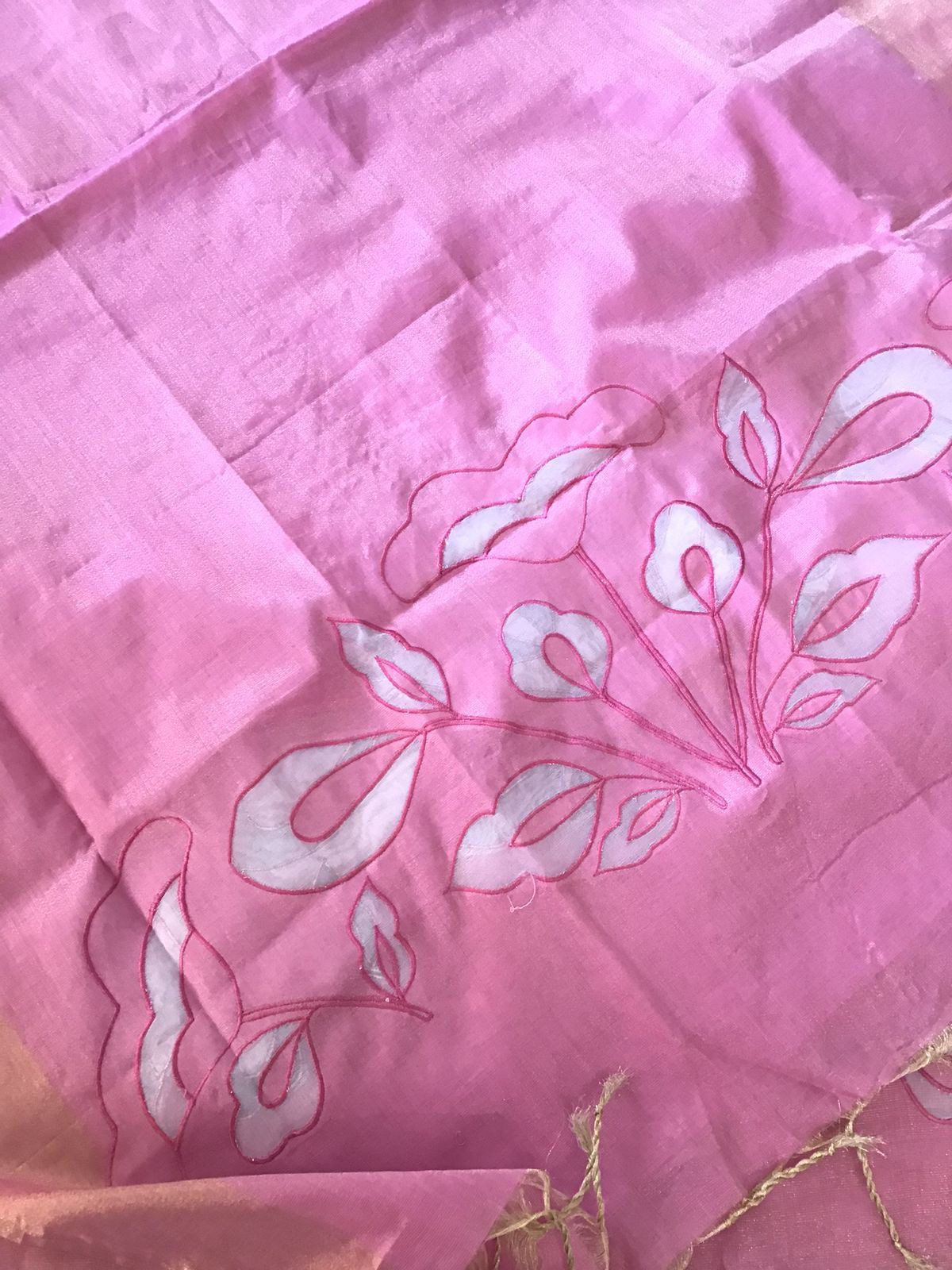 Soft Tissue Chanderi Embroidered Suit - Pink