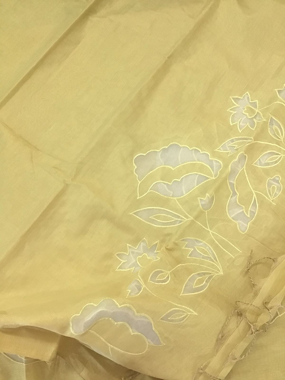 Soft Tissue Chanderi Embroidered Suit - Yellow