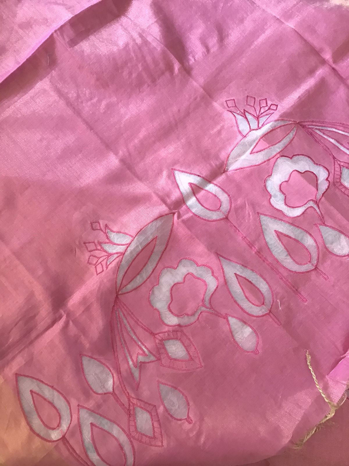 Soft Tissue Chanderi Embroidered Suit - Pink