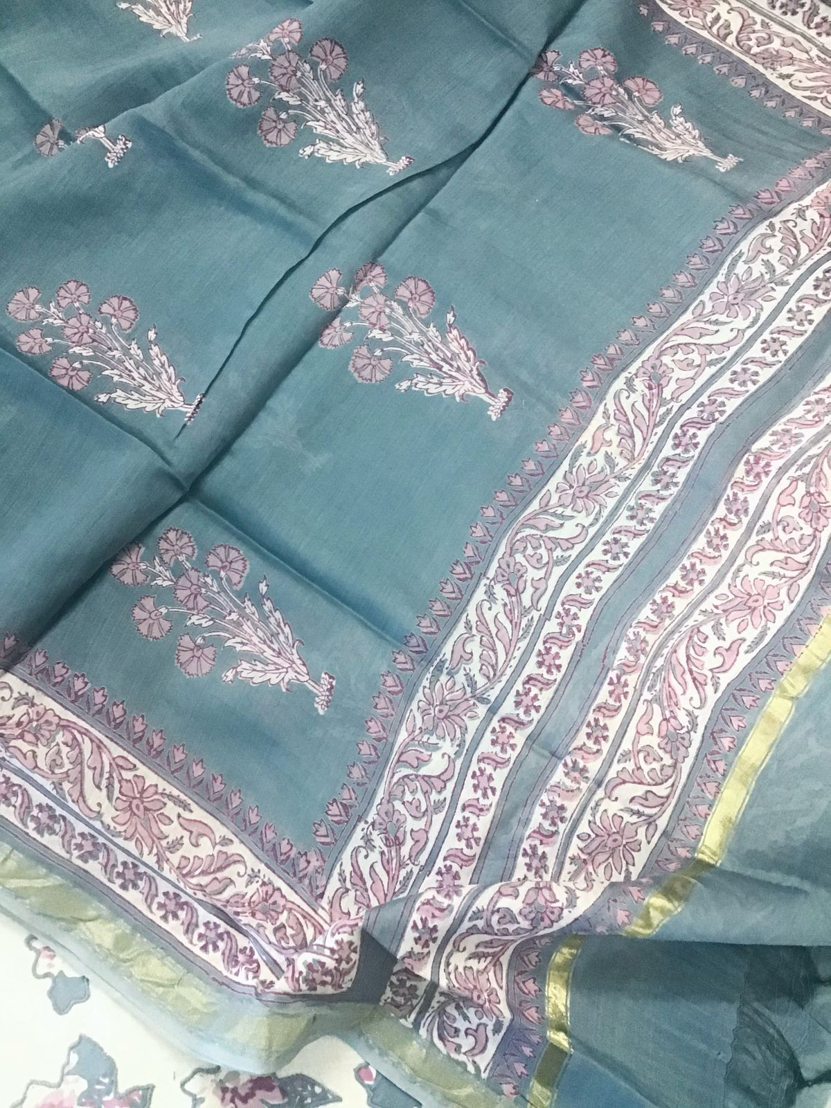 Soft Linen Khadi Cotton Embroidered Suit - Offwhite