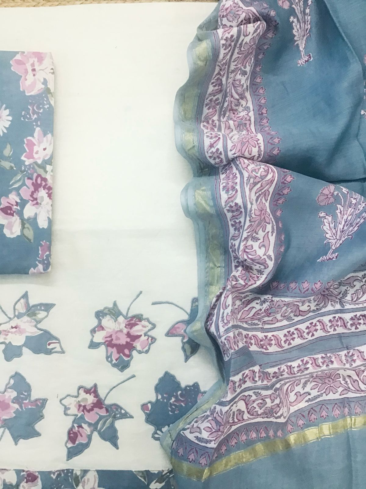 Soft Linen Khadi Cotton Embroidered Suit - Offwhite