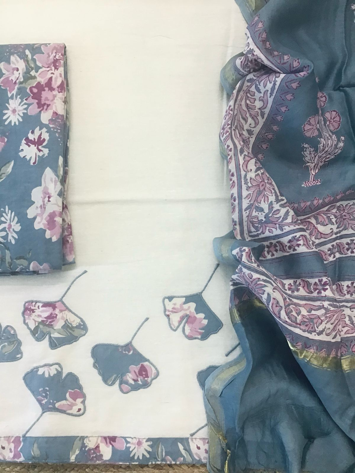 Soft Linen Khadi Cotton Embroidered Suit - Offwhite