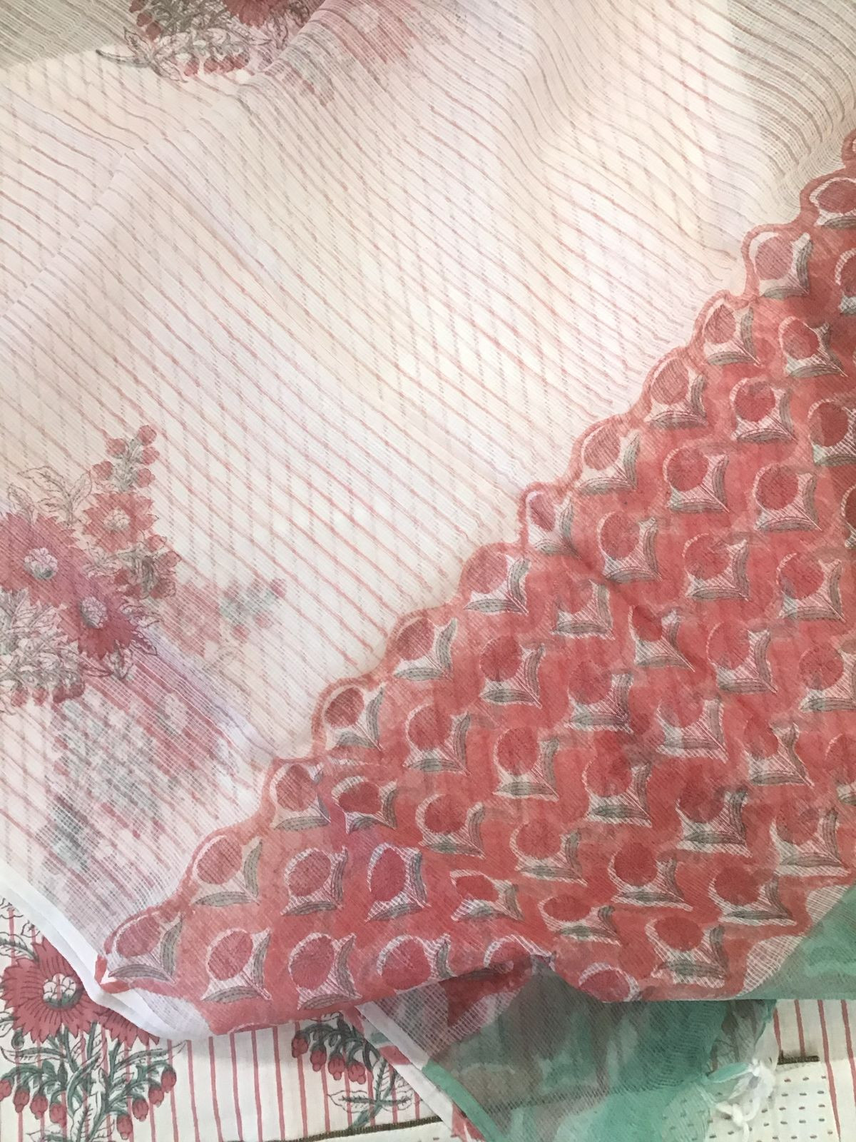 Pure Slub Cotton Printed Embroidered Border Suit - Offwhite